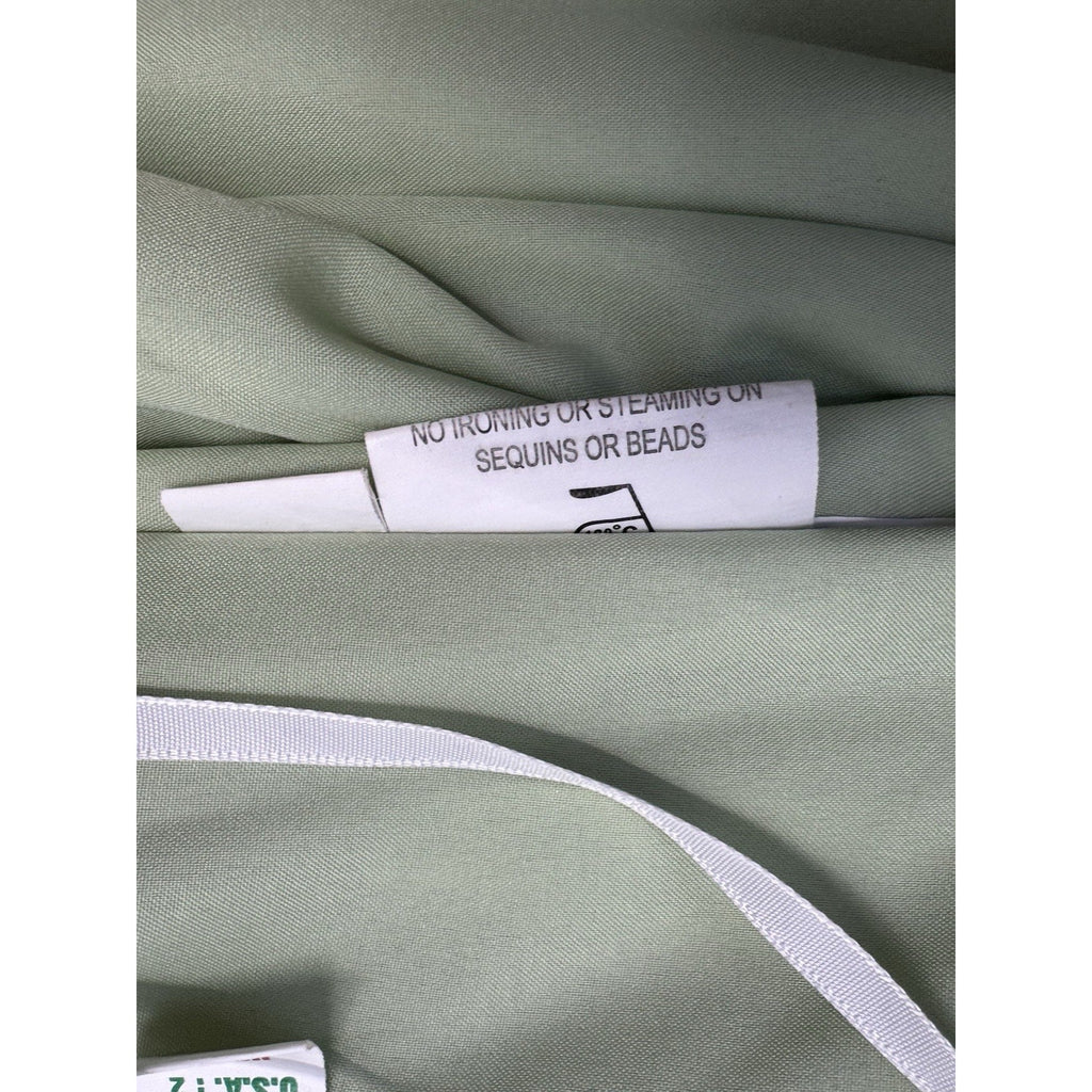 B2 Women's Green Satin Halter Crepe Back Mini Dress Size 2