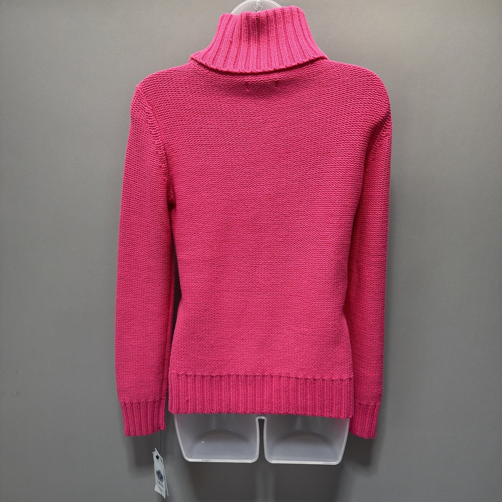 IZOD Womens Size S Lava Pink Cable Knit Turtleneck Sweater NWT Old Money