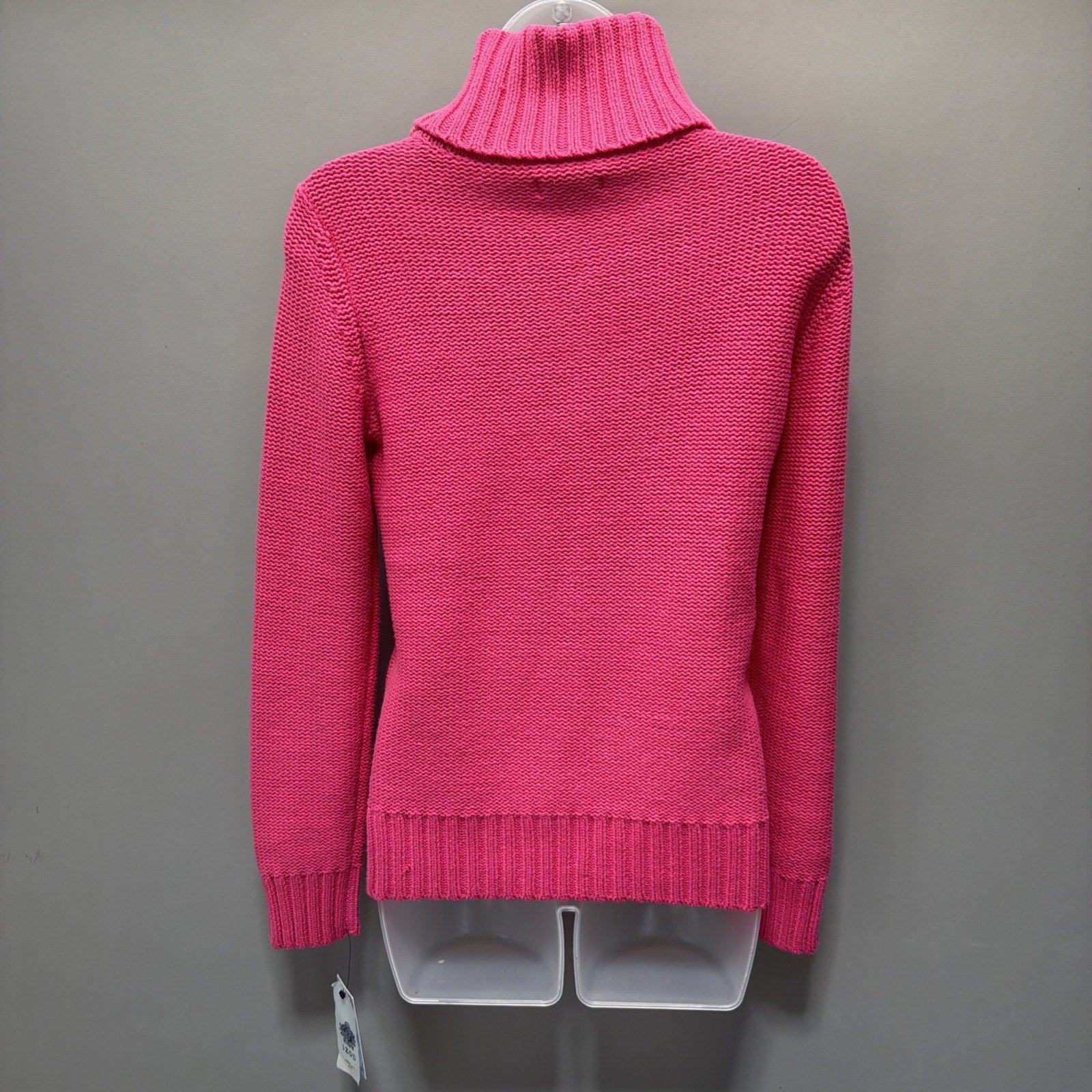 IZOD Womens Size S Lava Pink Cable Knit Turtleneck Sweater NWT Old Money