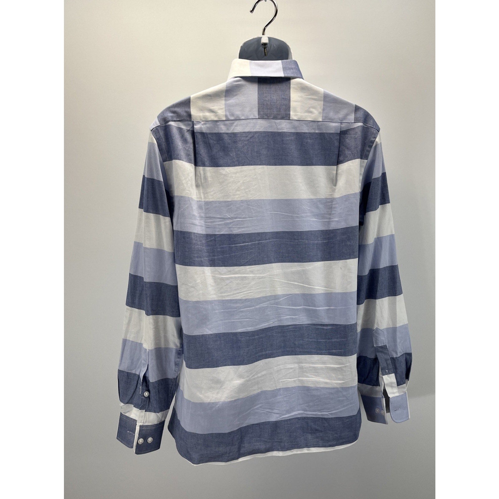 Tommy Hilfiger Shirt Mens M Blue Color Block Slim Fit Button Up Long Sleeve