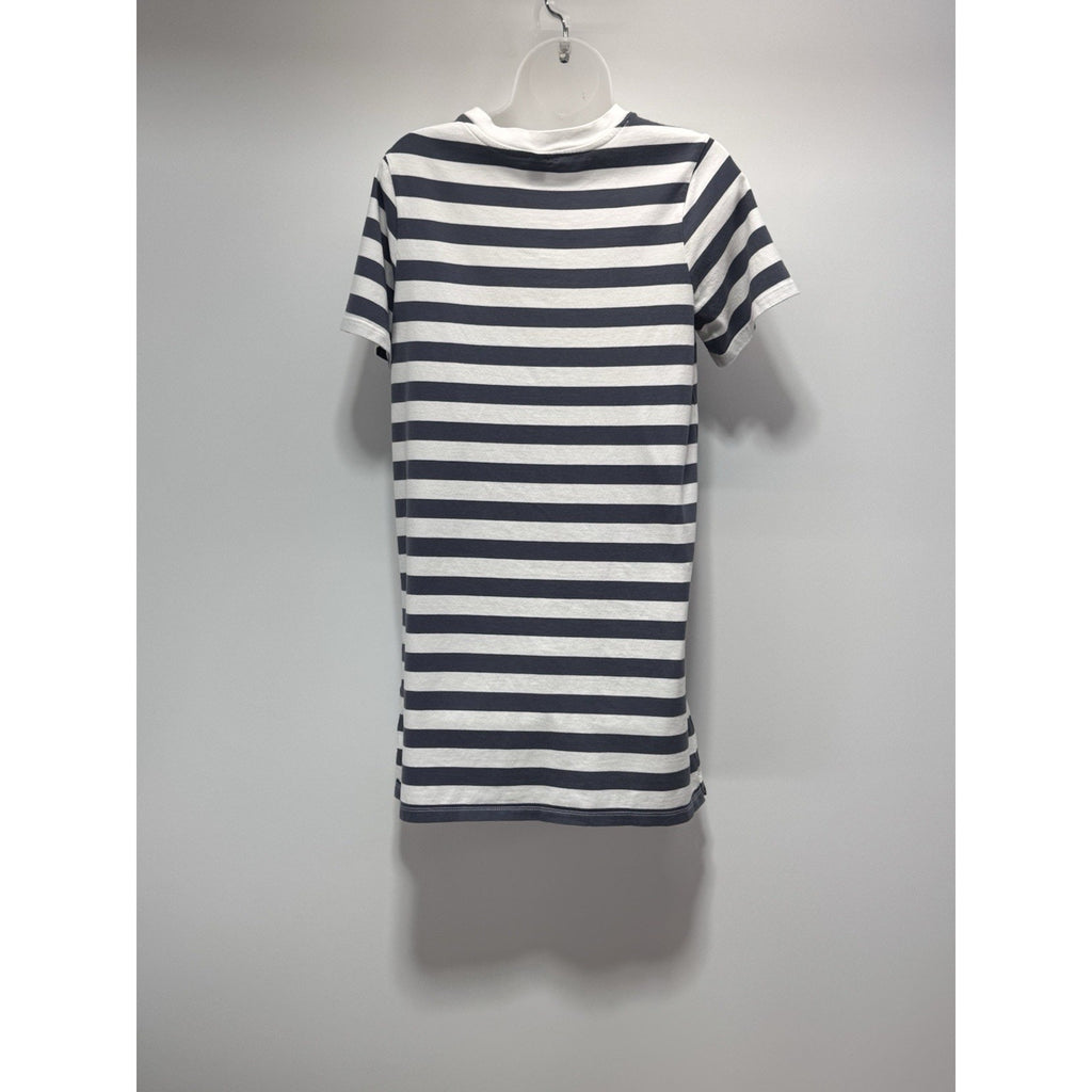 Old Navy Crew-Neck Mini T-Shirt Dress Navy Blue White Striped Women’s Size M