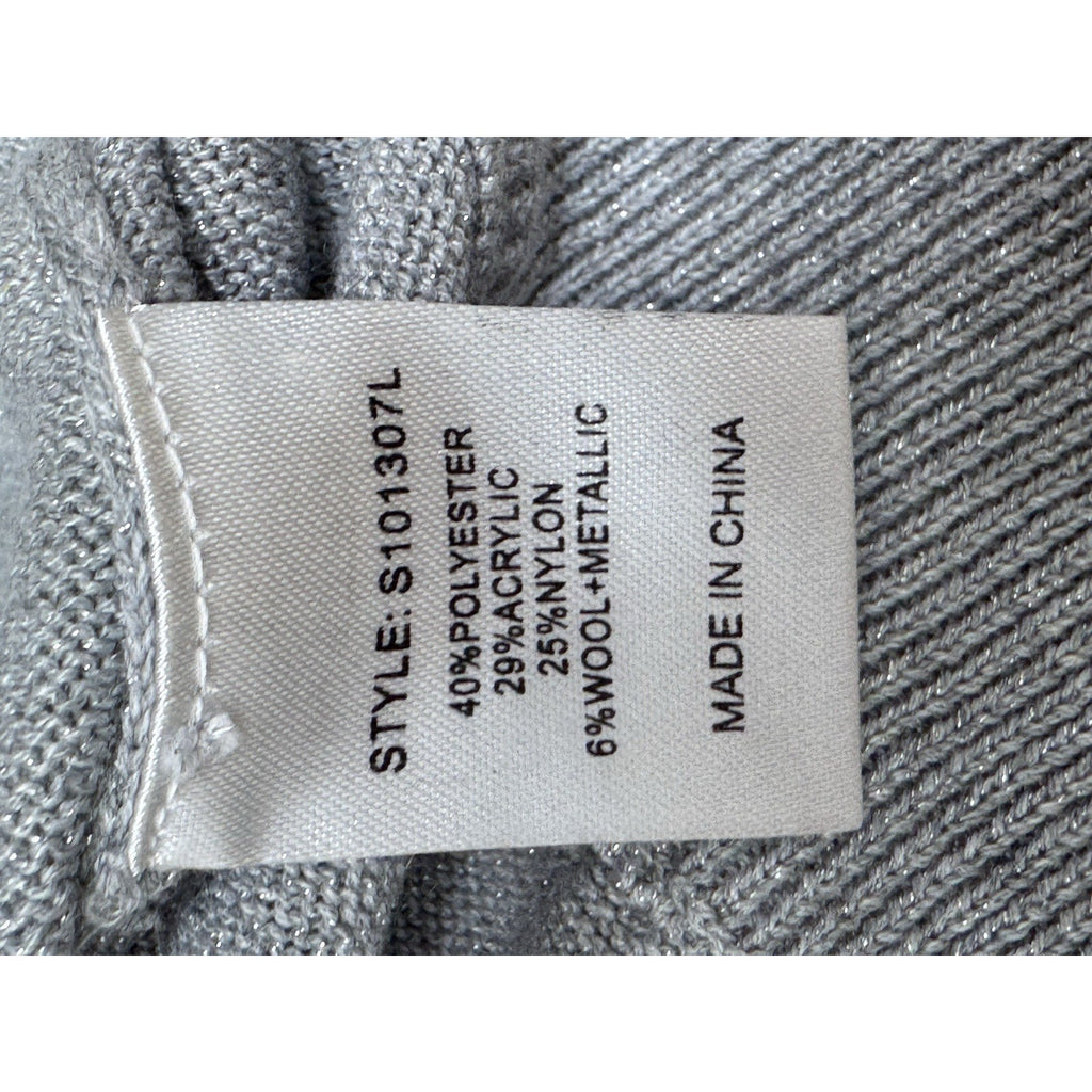 78 & Sunny Pacific One Shoulder Sweater Silver Bling Women’s Size M New