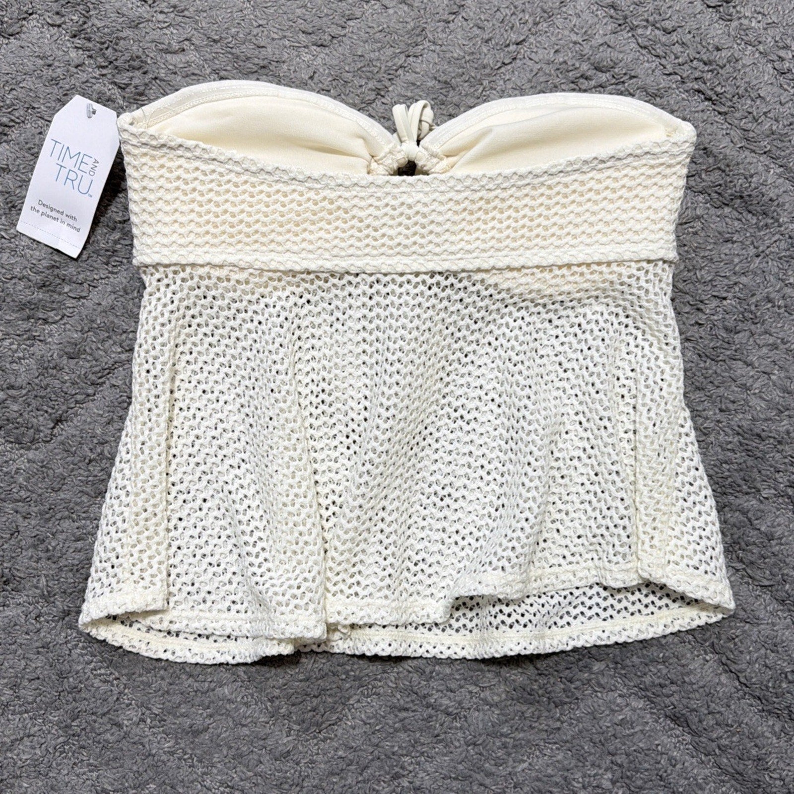 Time and Tru Crotchet O Ring Tankini Swim Top Womens Size Medium
