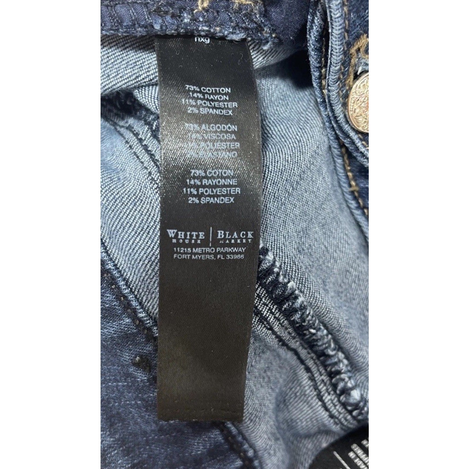 White House Black Market Denim Jeans 8R Women Blue Skinny Flare
