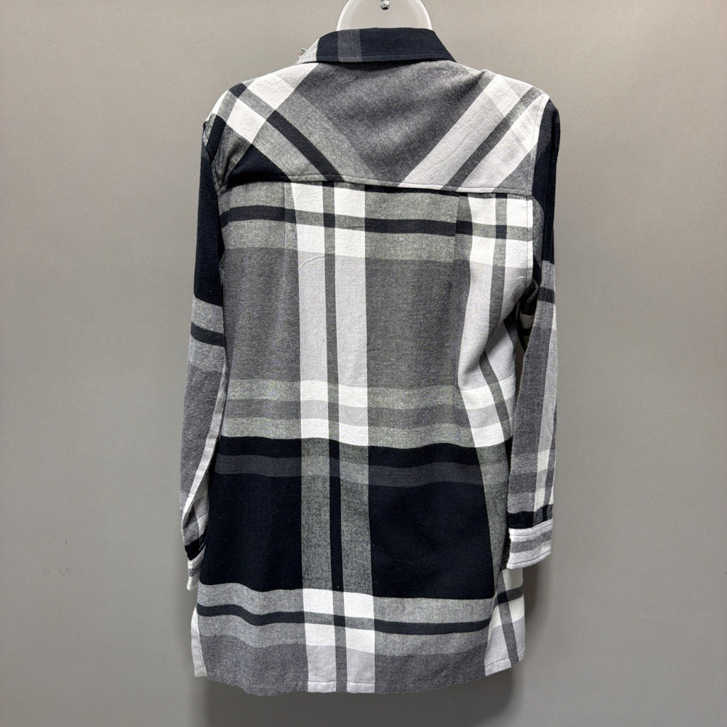 New WOMAN'S Small K.E.R.E.N HART Long Sleeve Button Up Flannel Shirt Pockets