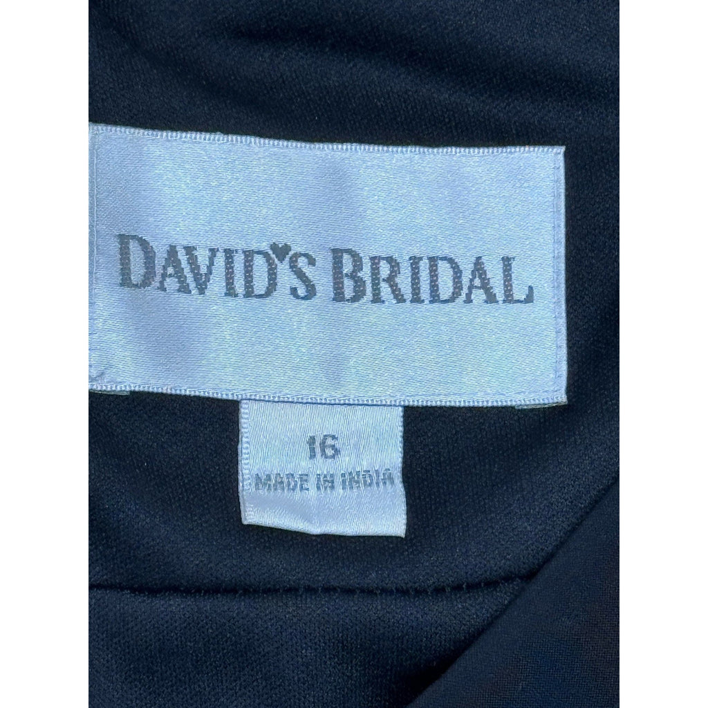 David's Bridal Sleeveless Black Lace Beaded Dress Size 16