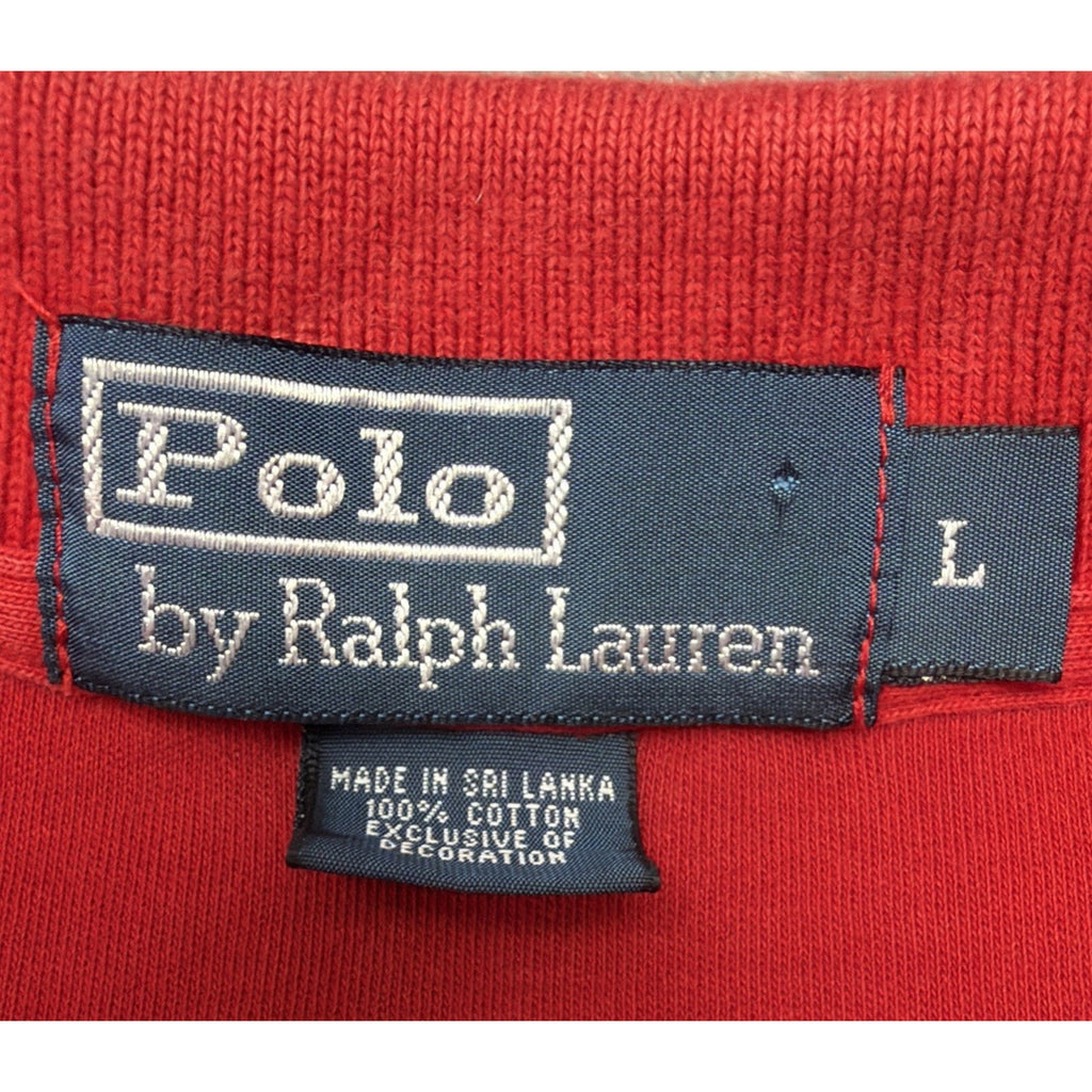 Polo Ralph Lauren Polo Shirt Pima Soft Touch Mens L RED W/Logo Flaw