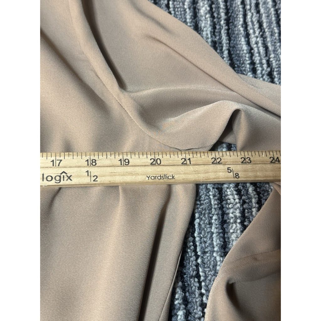 Yesfashion Womens Blazer L Camel Tan Open Front Draped Jacket NWT Lightweight