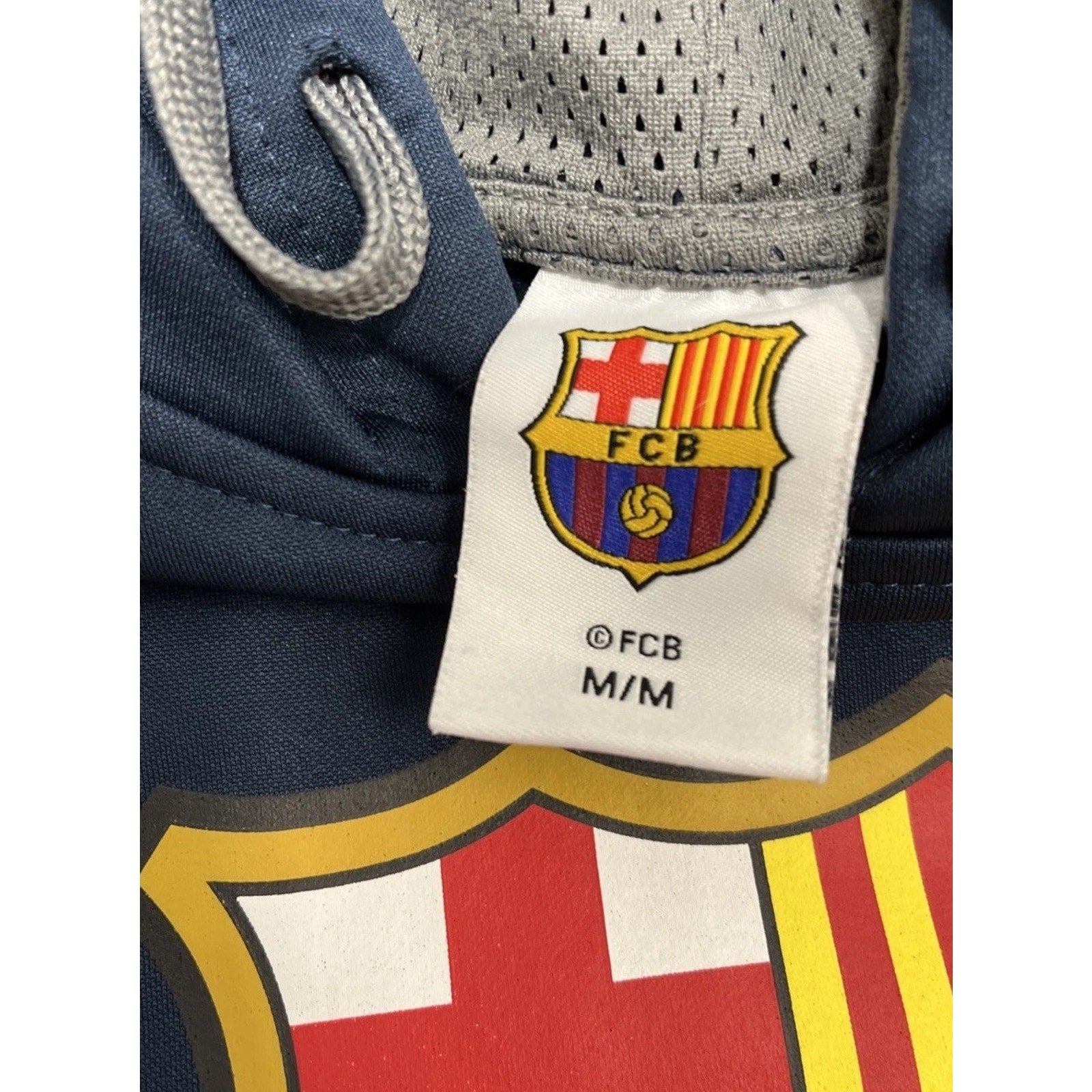 FC Barcelona Blue Hoodie Sweatshirt Football Club Soccer Barca Logo Blue Mens M
