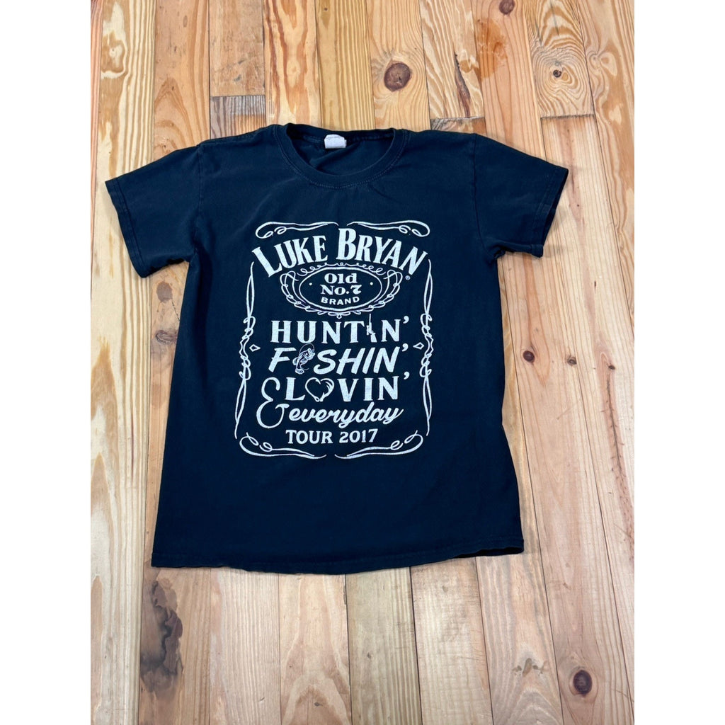 LUKE BRYAN Huntin' Fishin' & Lovin' Everyday Tour 2017 Size Small Black T-Shirt