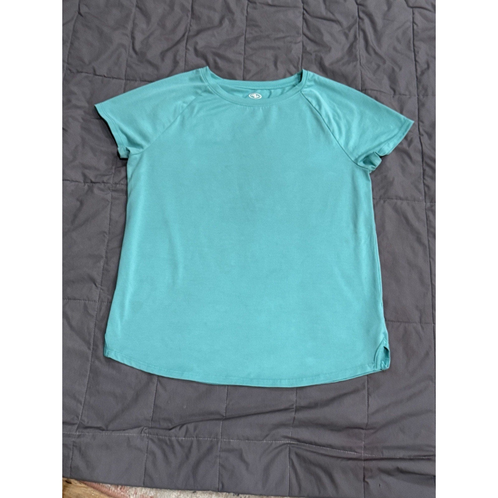 Athletic Works Girls Active Short Sleeve Tee Small 10/12 Plus Blue Soft