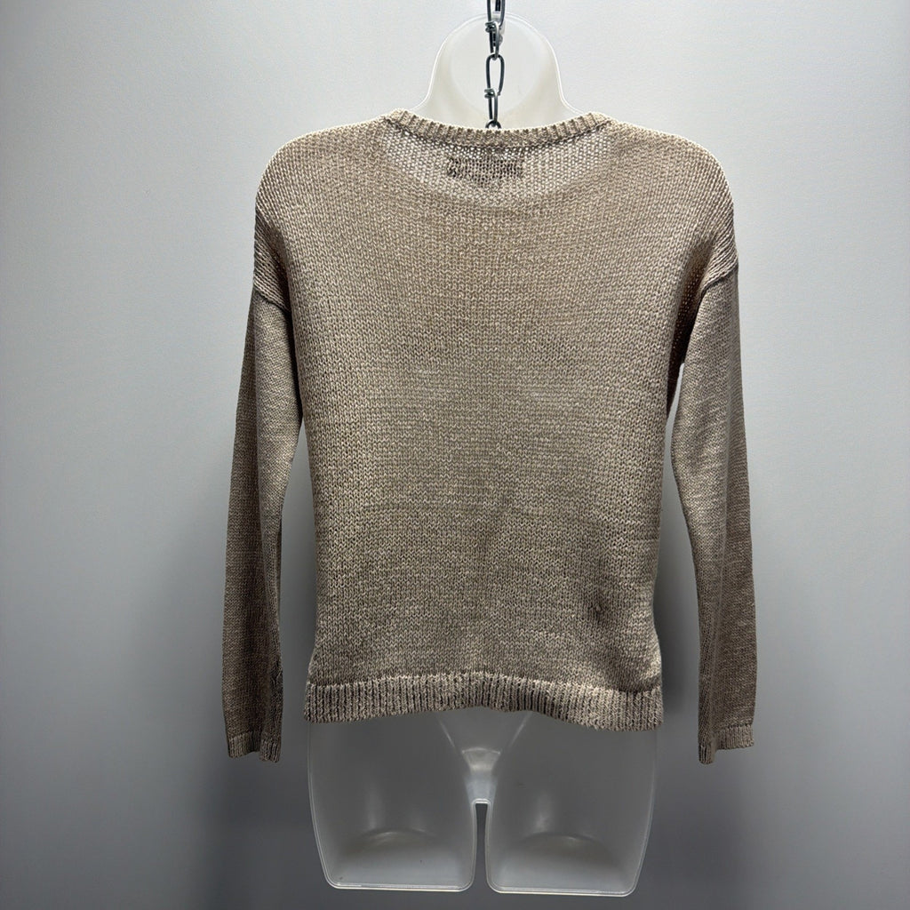 Loft Ann Taylor Sweater Women XSP Long Sleeve tan beige pullover Lightweight