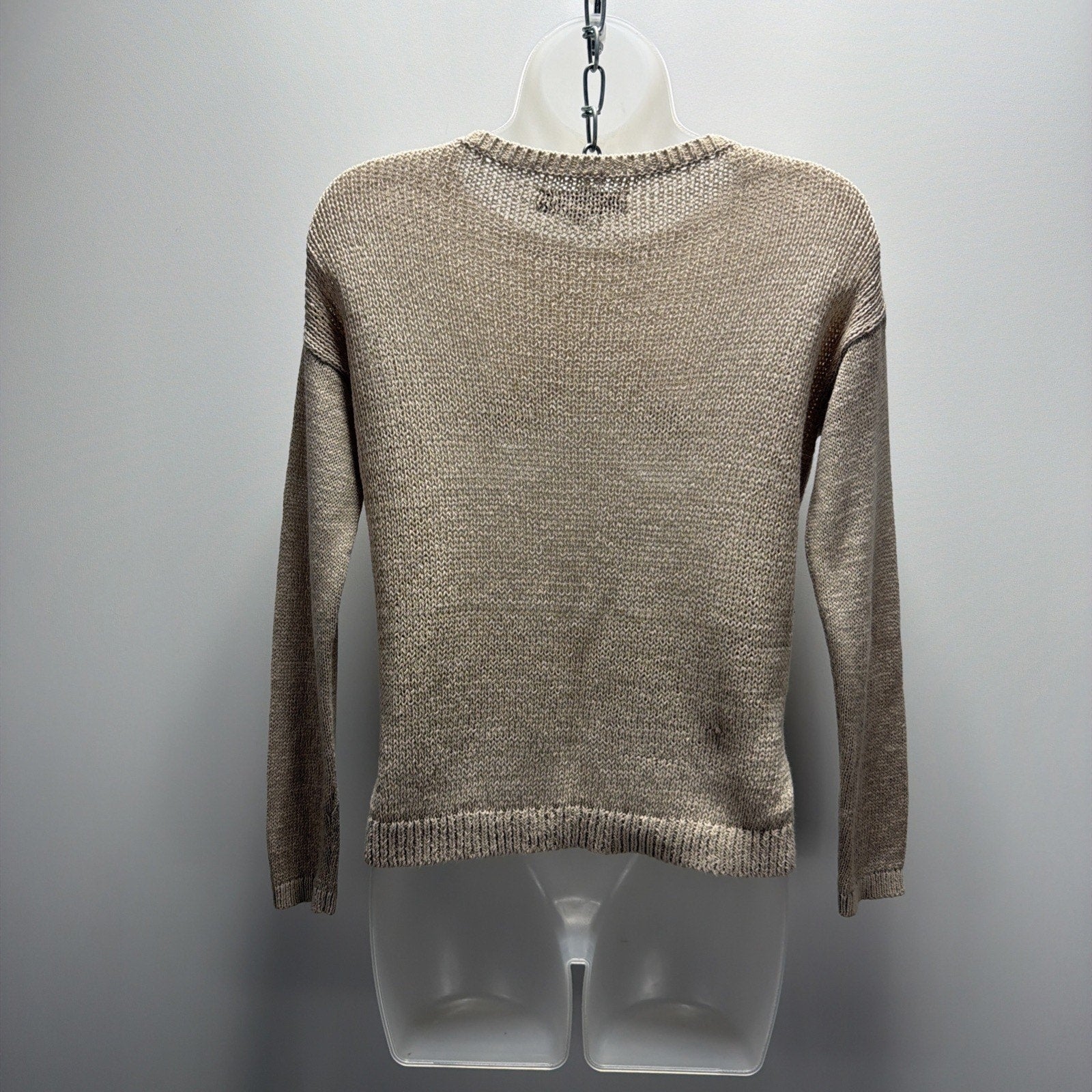Loft Ann Taylor Sweater Women XSP Long Sleeve tan beige pullover Lightweight