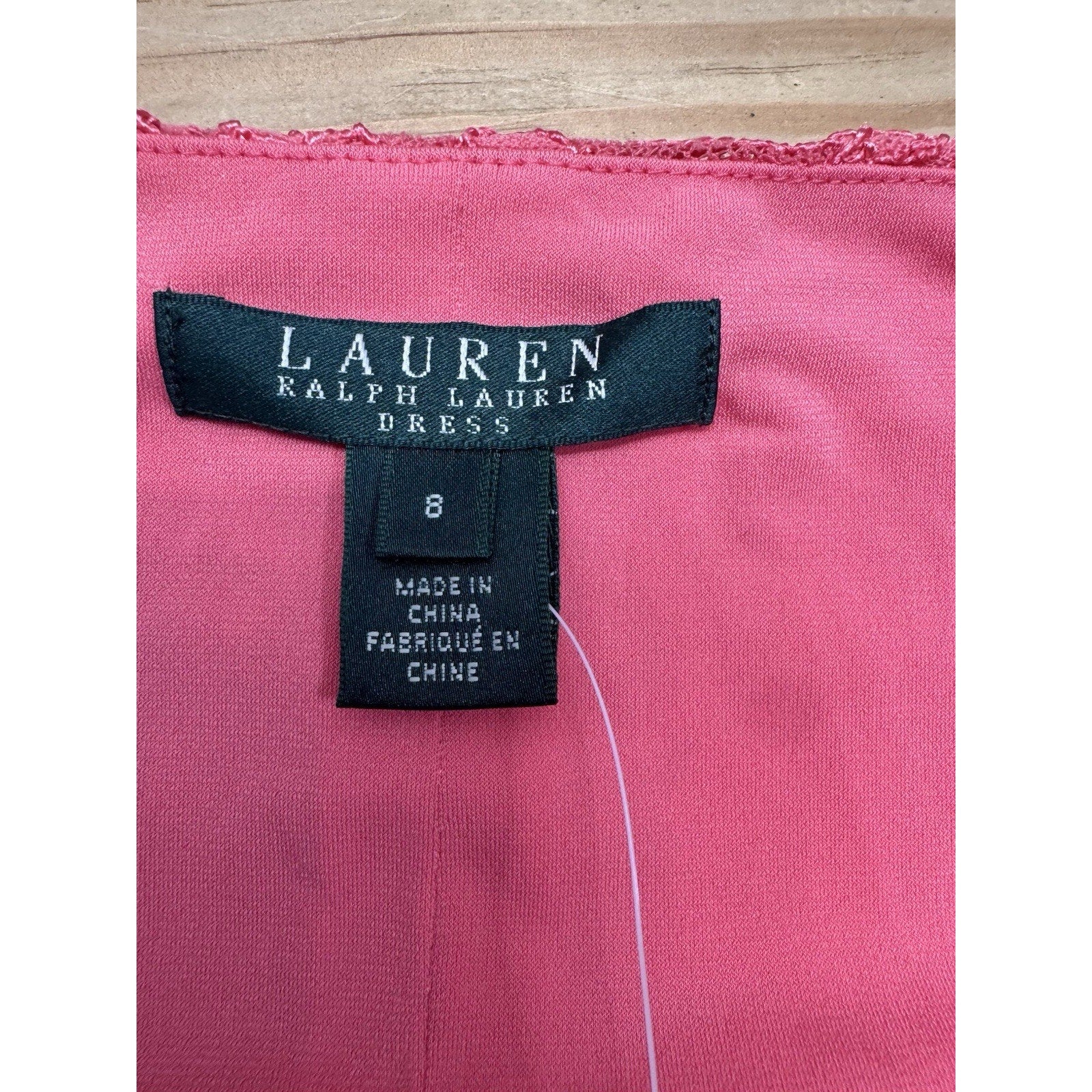 Lauren Ralph Lauren Pink Floral Lace Ruched Women’s Dress Size 8 New With Tags