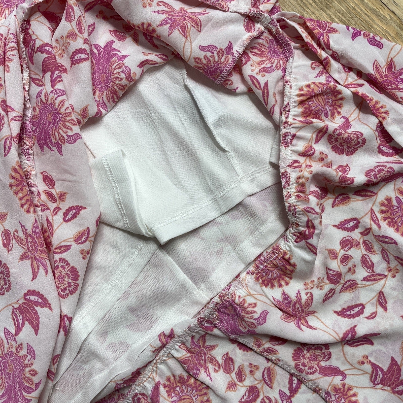 Collective Concepts Womens Floral Ruffle Detail Lace Up Midi Dress Size M NWT