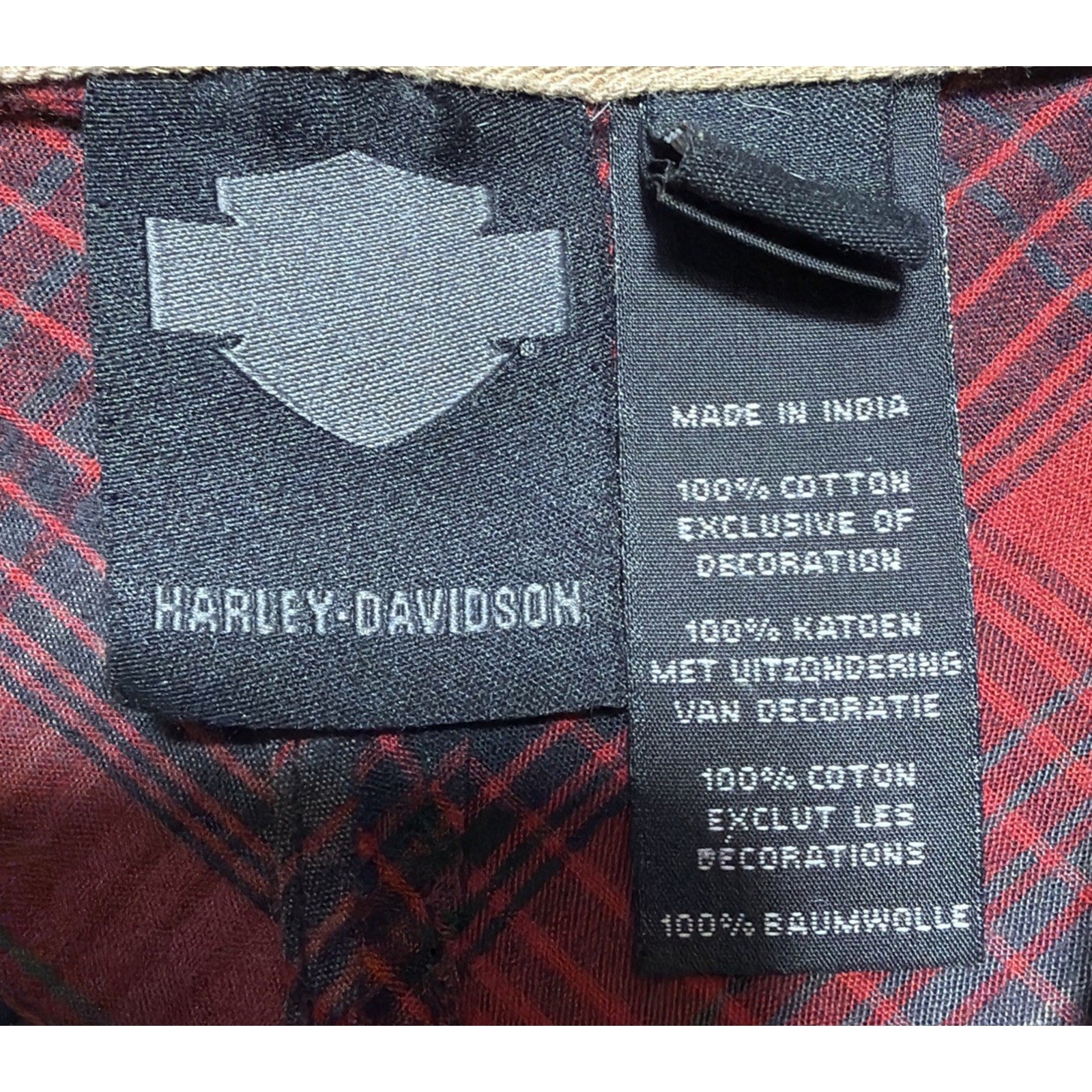 Harley Davidson Shirt Mens L Red Black Label Core Skull Pearl Snap Embroidered