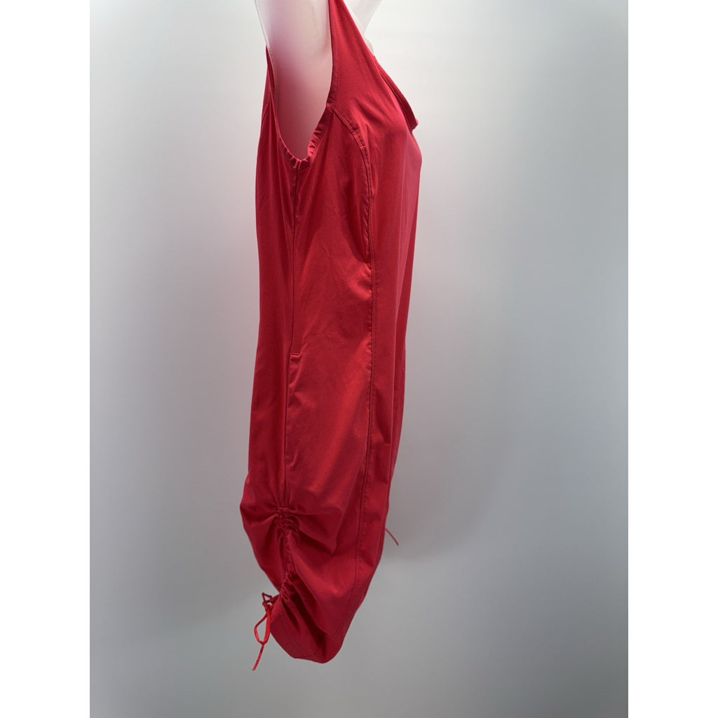 Columbia Hot Pink Cinched Side Tank Dress Omni Freeze Pockets Women’s Size M