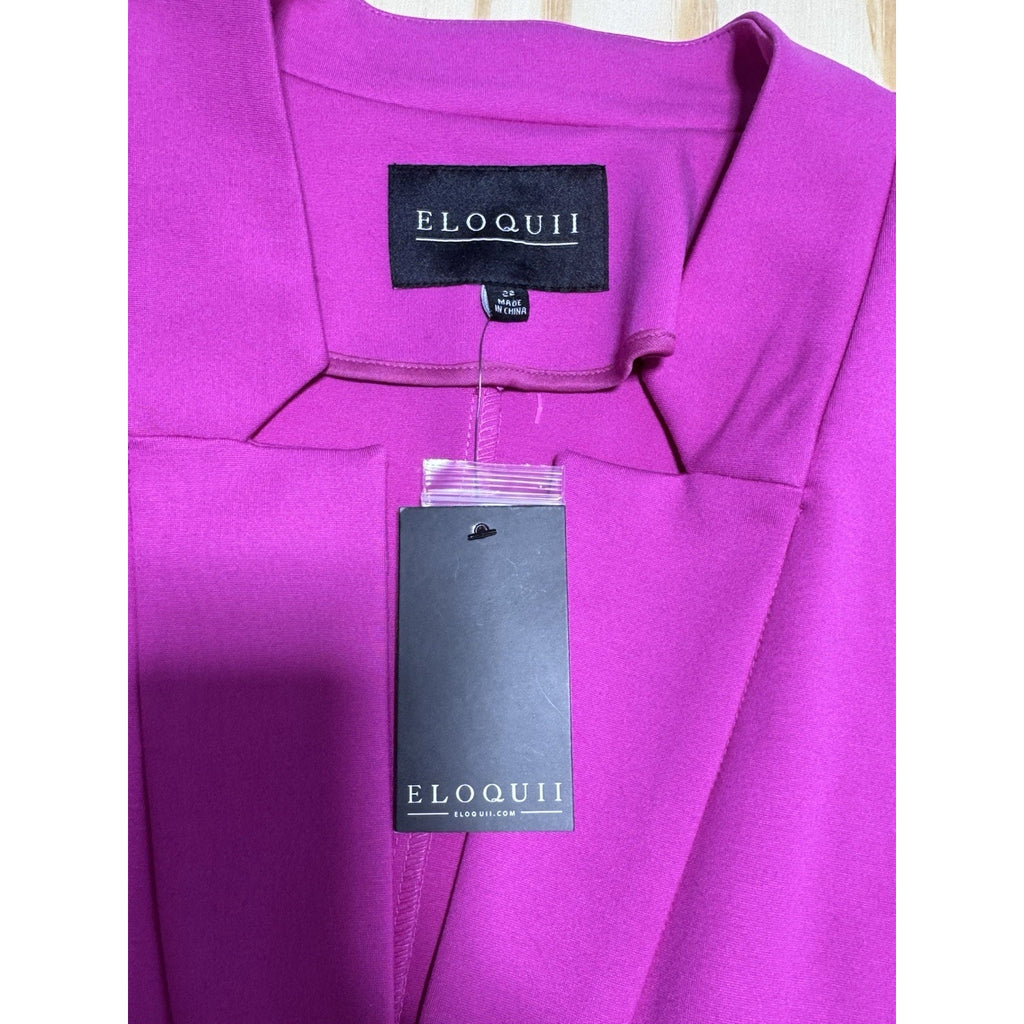 ELOQUII Womens 22 Hot Pink Blazer One Button Career Office Stretch Jacket NWT