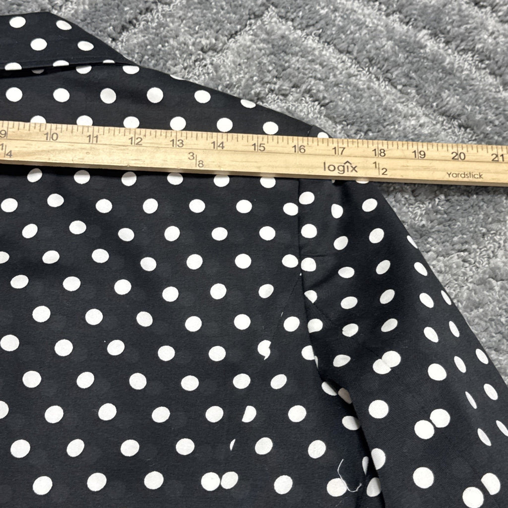 Focus 2000 Women Black Polka Dot Blazer Jacket Hot Pink Lining Women’s Size 8