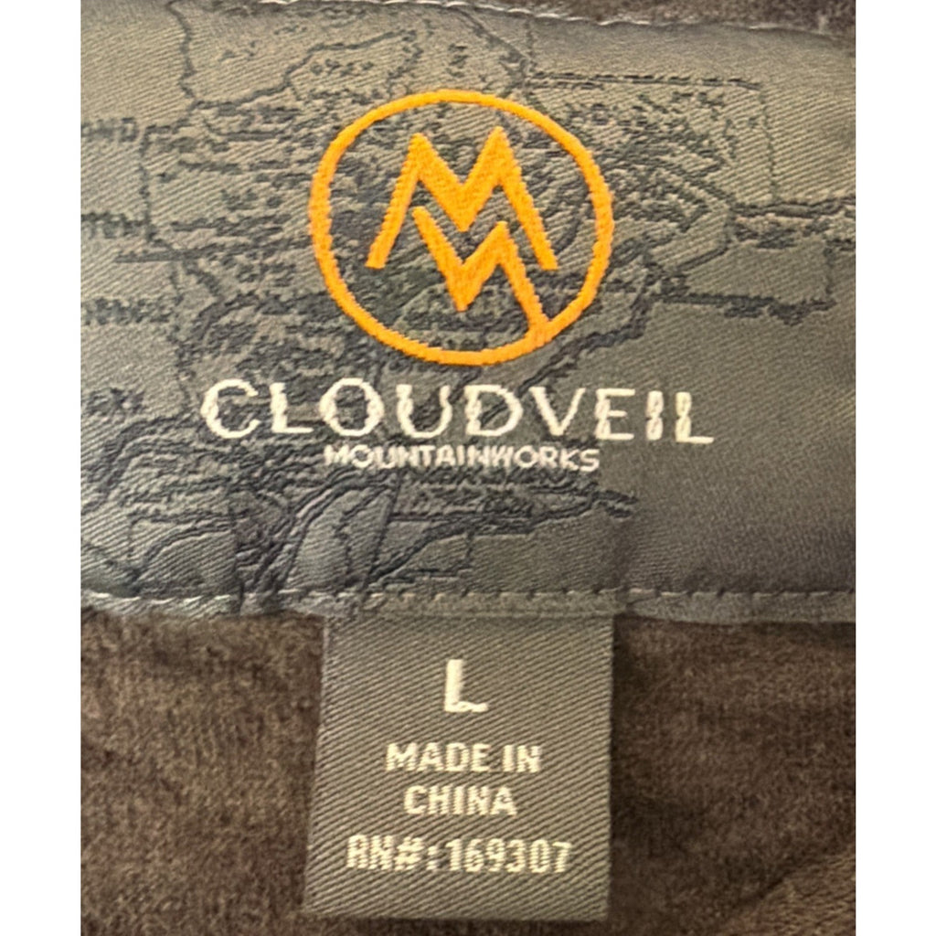 Cloudveil Mtn Works Shirt Jacket Mens Large Brown Quilted Snap Front Outdoor