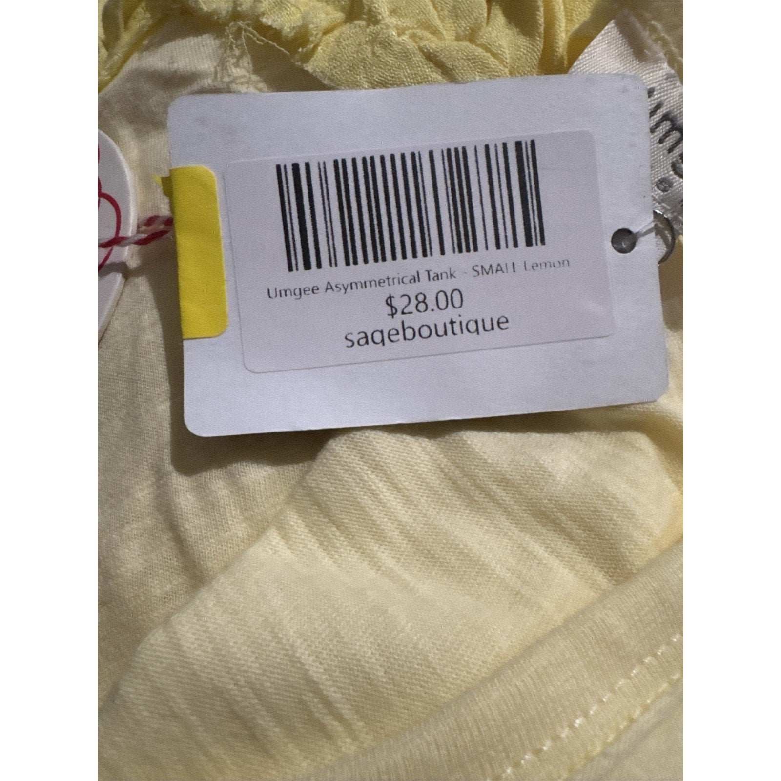 Umgee USA sleeveless Ruffled Top Yellow Women’s S Racerback