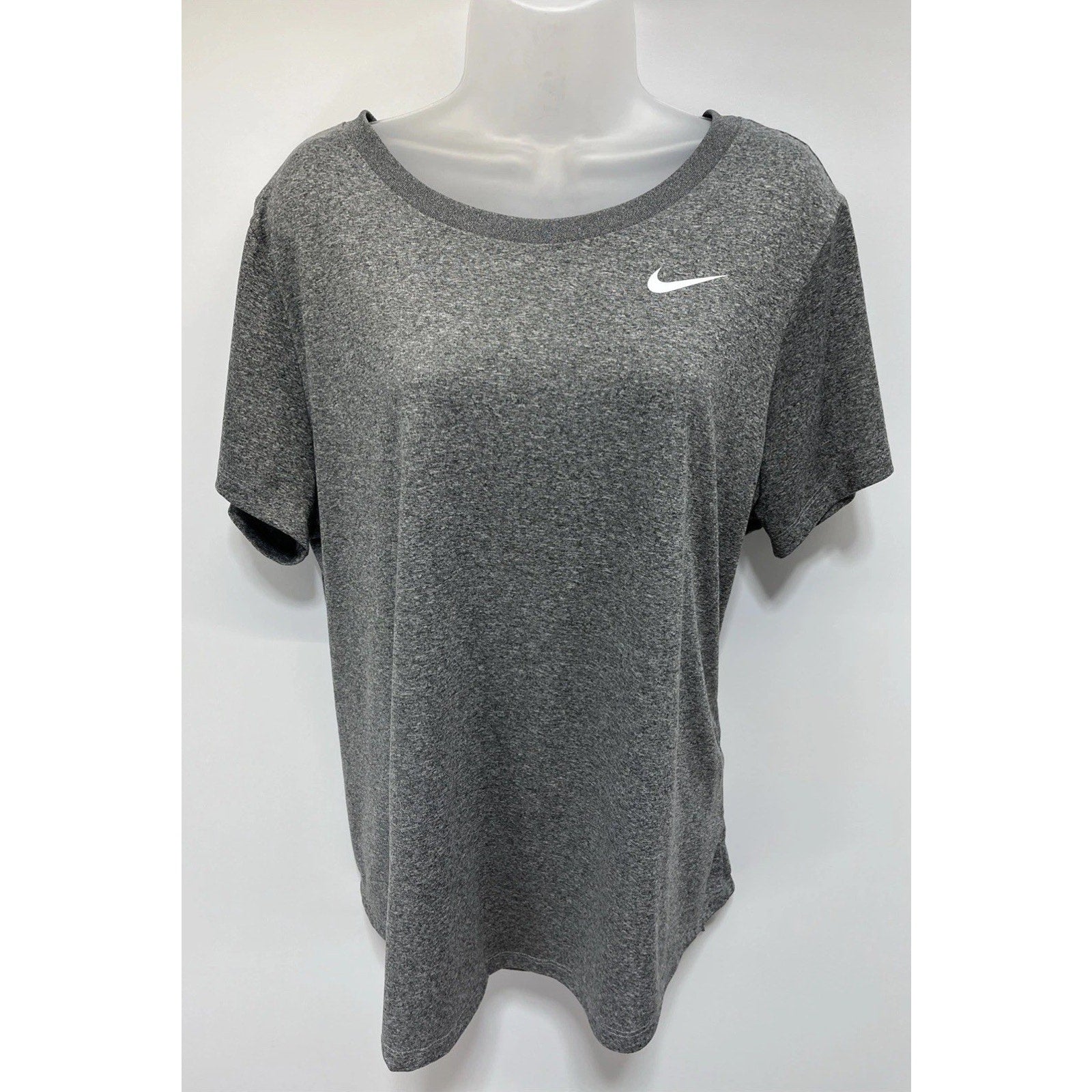 NIKE Dark Gray Standard Fit Dri-Fit Classic Tee T-Shirt 1X Yoga Gym Running