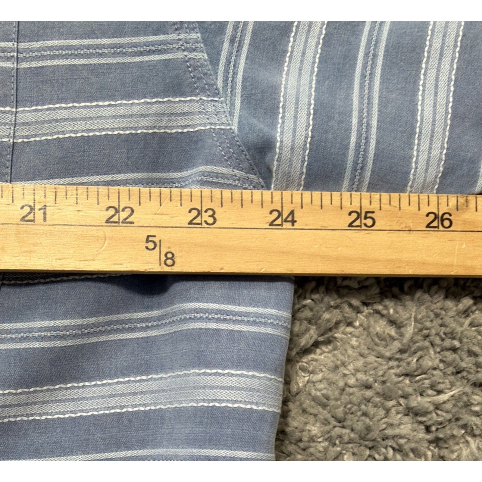 TOMMY BAHAMA SHIRT XL 100% Silk Button Up Short Sleeve Blue Striped Beach