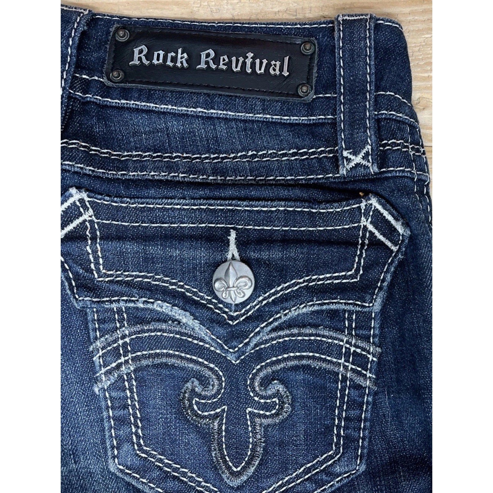 Rock Revival Size 26 Deborah Boot Blue Denim Jeans