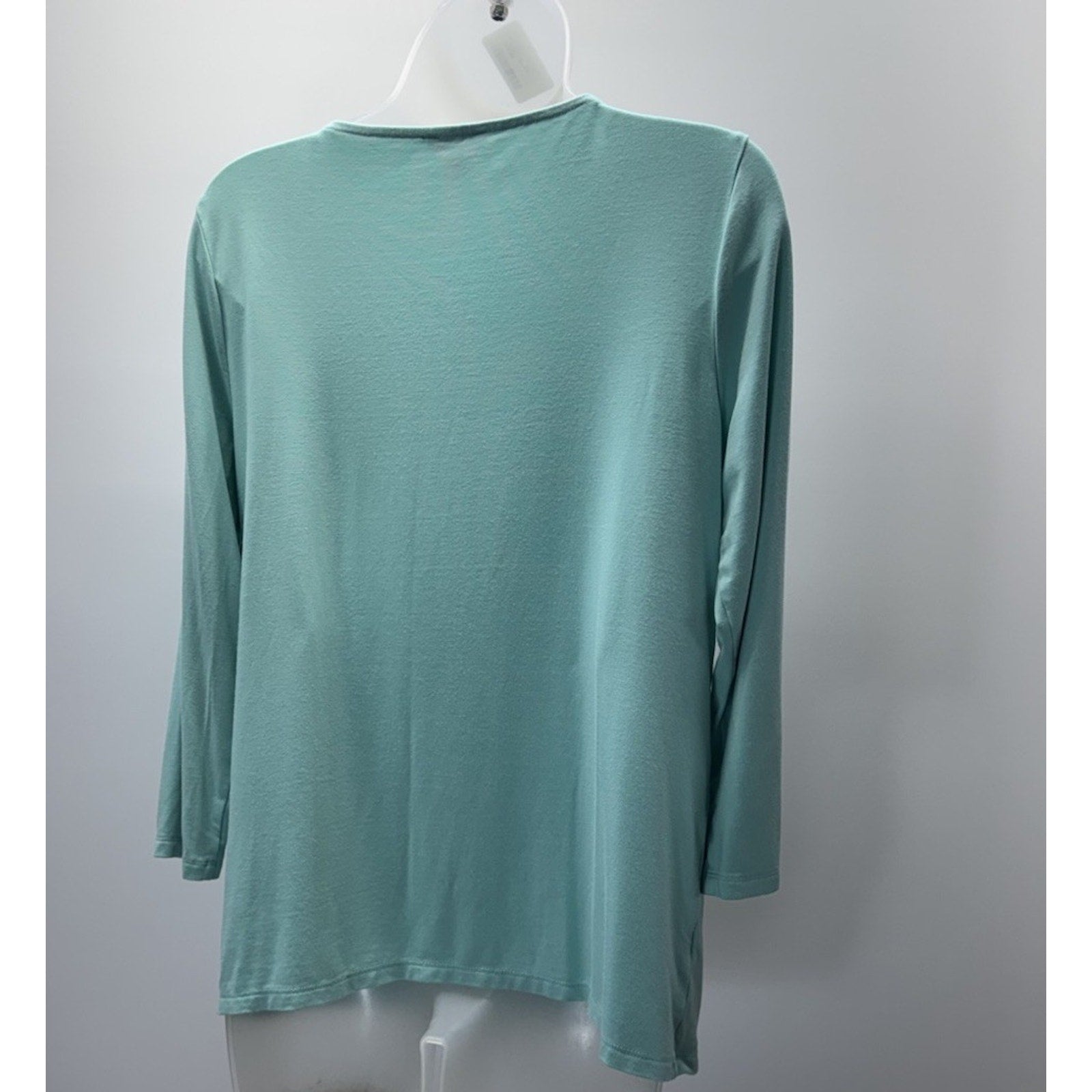 Talbots Top Women M Blue Scoop Neck Tee Rayon Stretch Casual