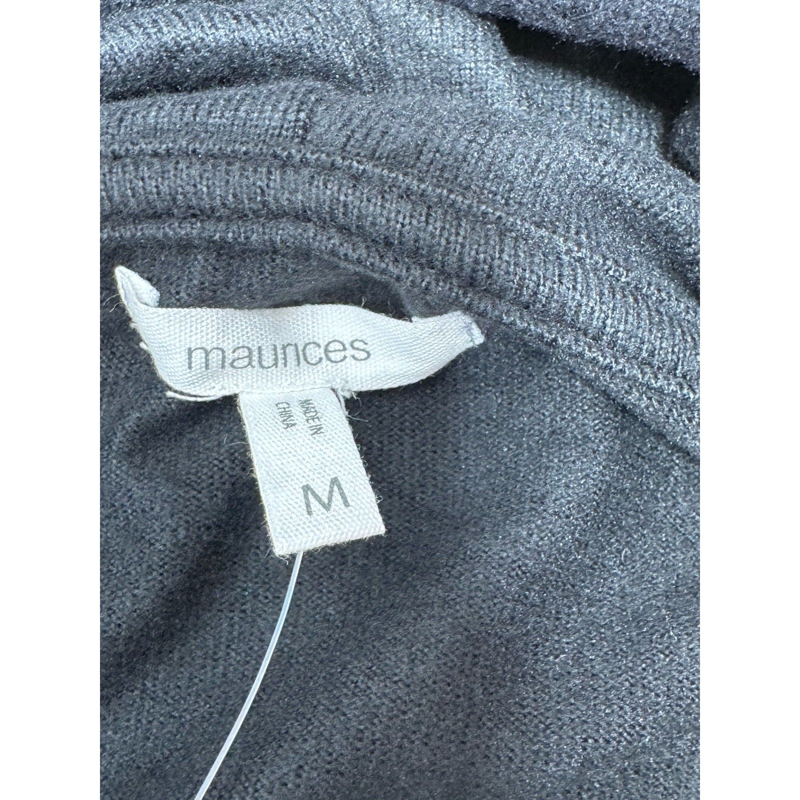 Maurices Fleece Cowl Neck Sweater Black & Red Plaid Trees Women’s Size M NWT