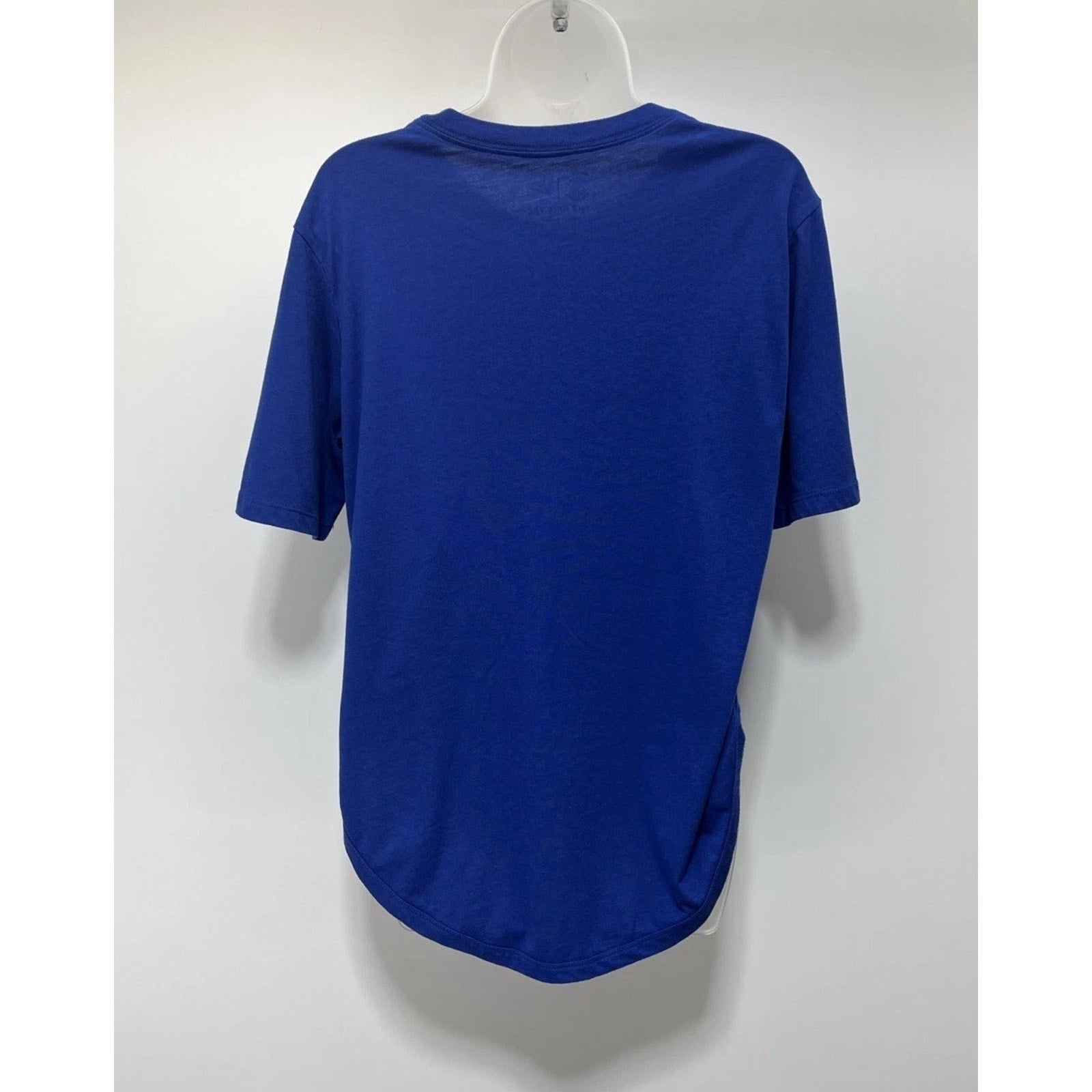 Chicago Cubs Nike Tee Women Size M Blue Short Sleeve Center Swoosh Curve Hem