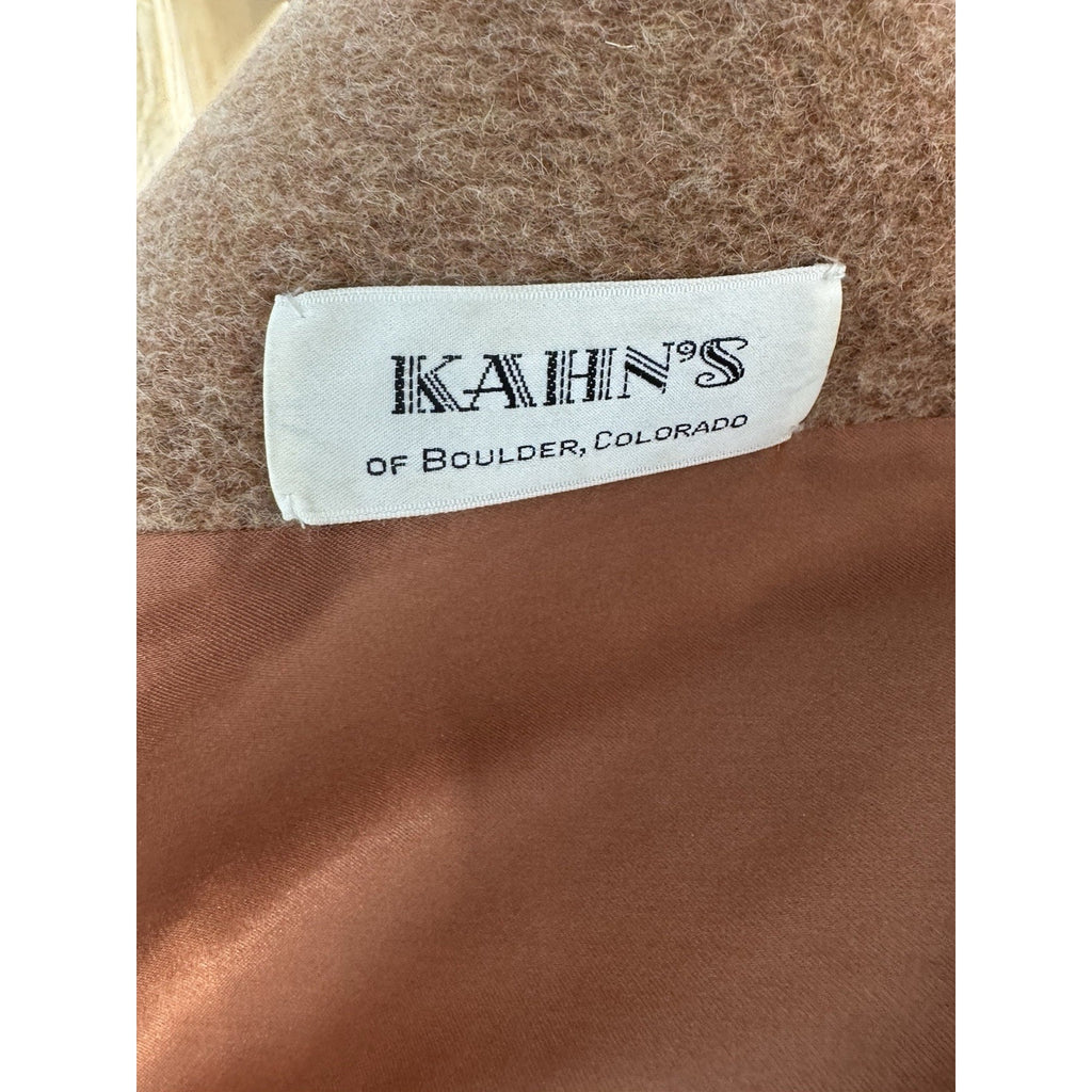 Vintage Kahn’s Boulder CO Wool Coat Womens Long Brown Oversized Boho Coat M/L