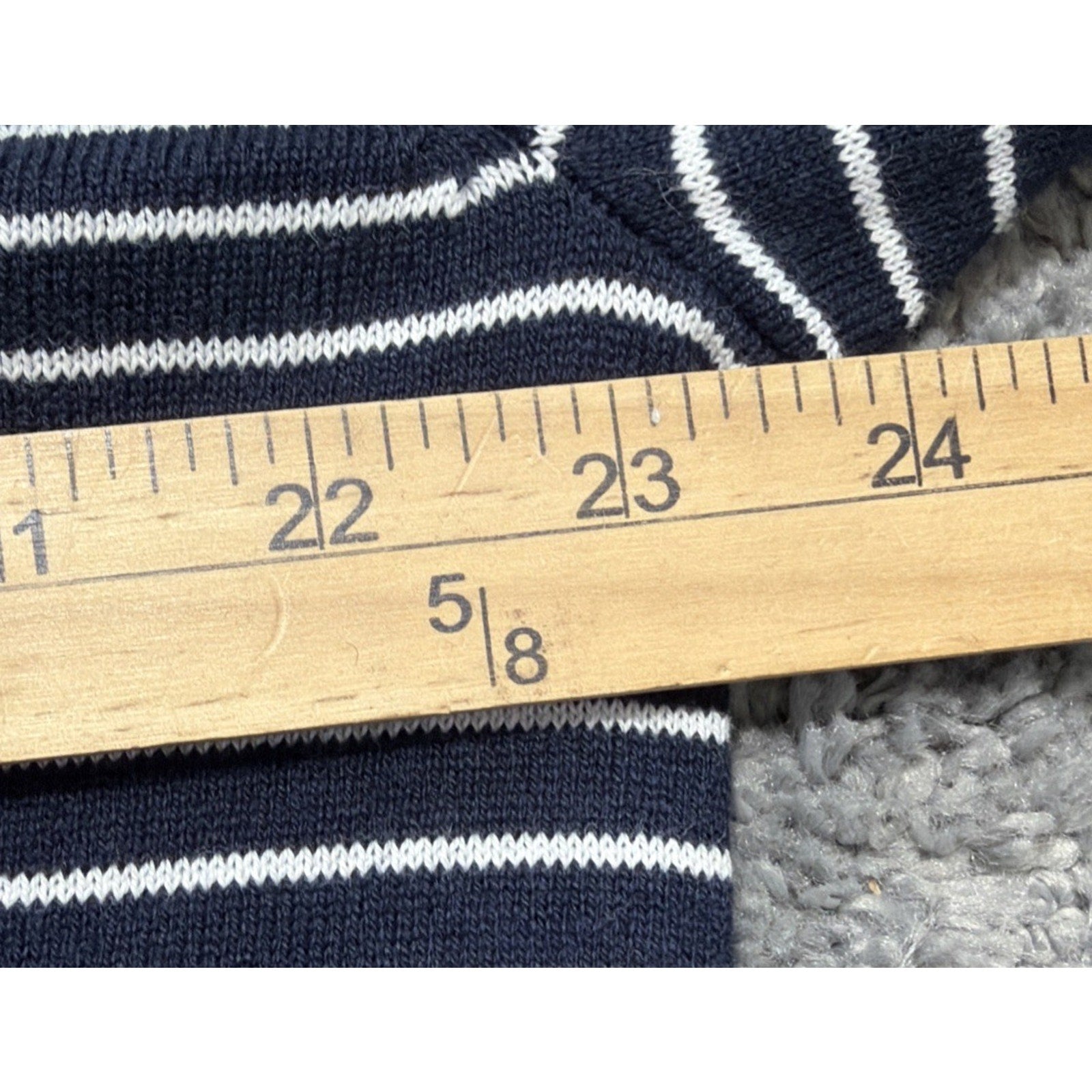 Mens Nautica Navtech Blue Sail Navy White Striped 1/4 Zip Sweater L New