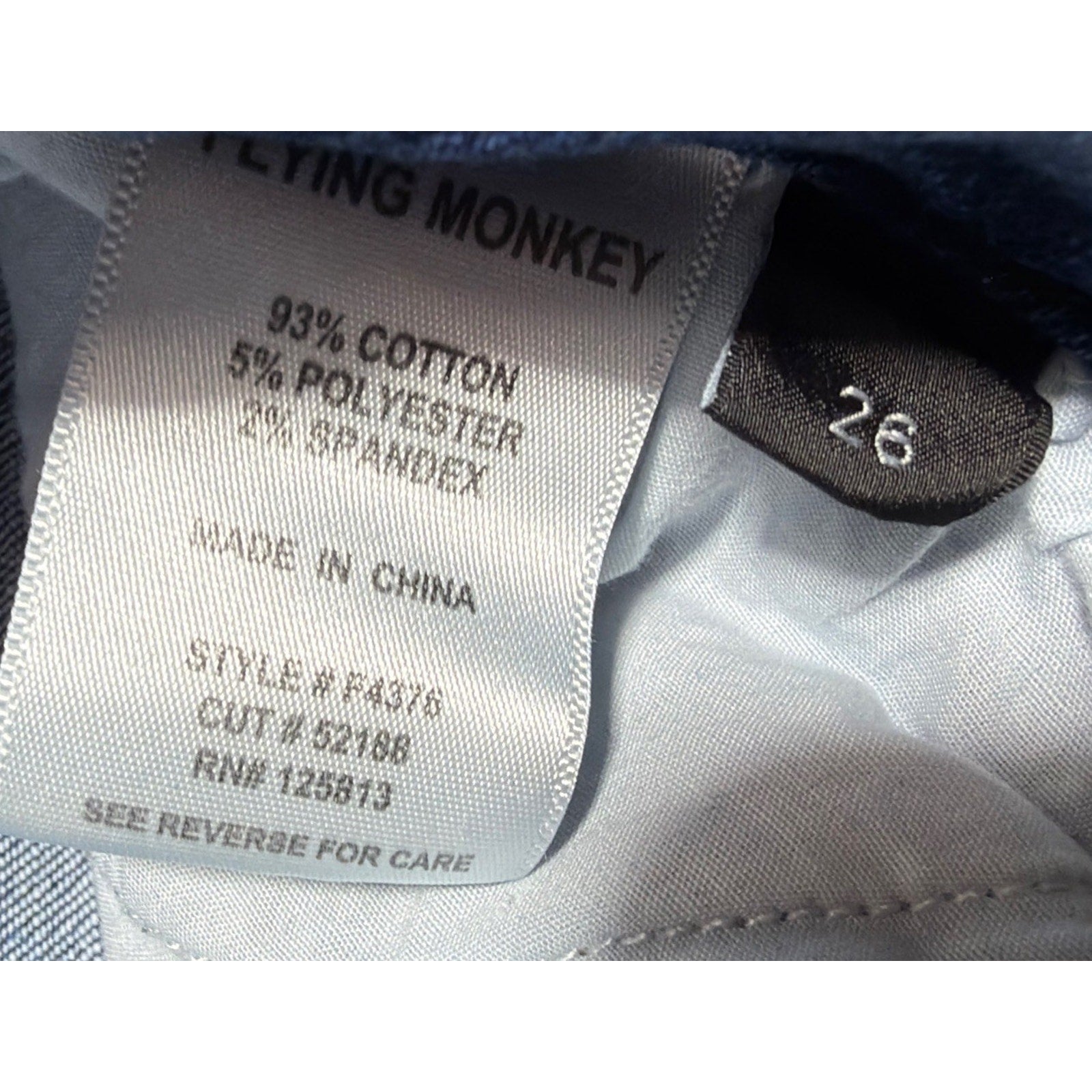Flying Monkey Raw Hem Skinny Jeans Womens 26 Blue High Rise Stretch Denim
