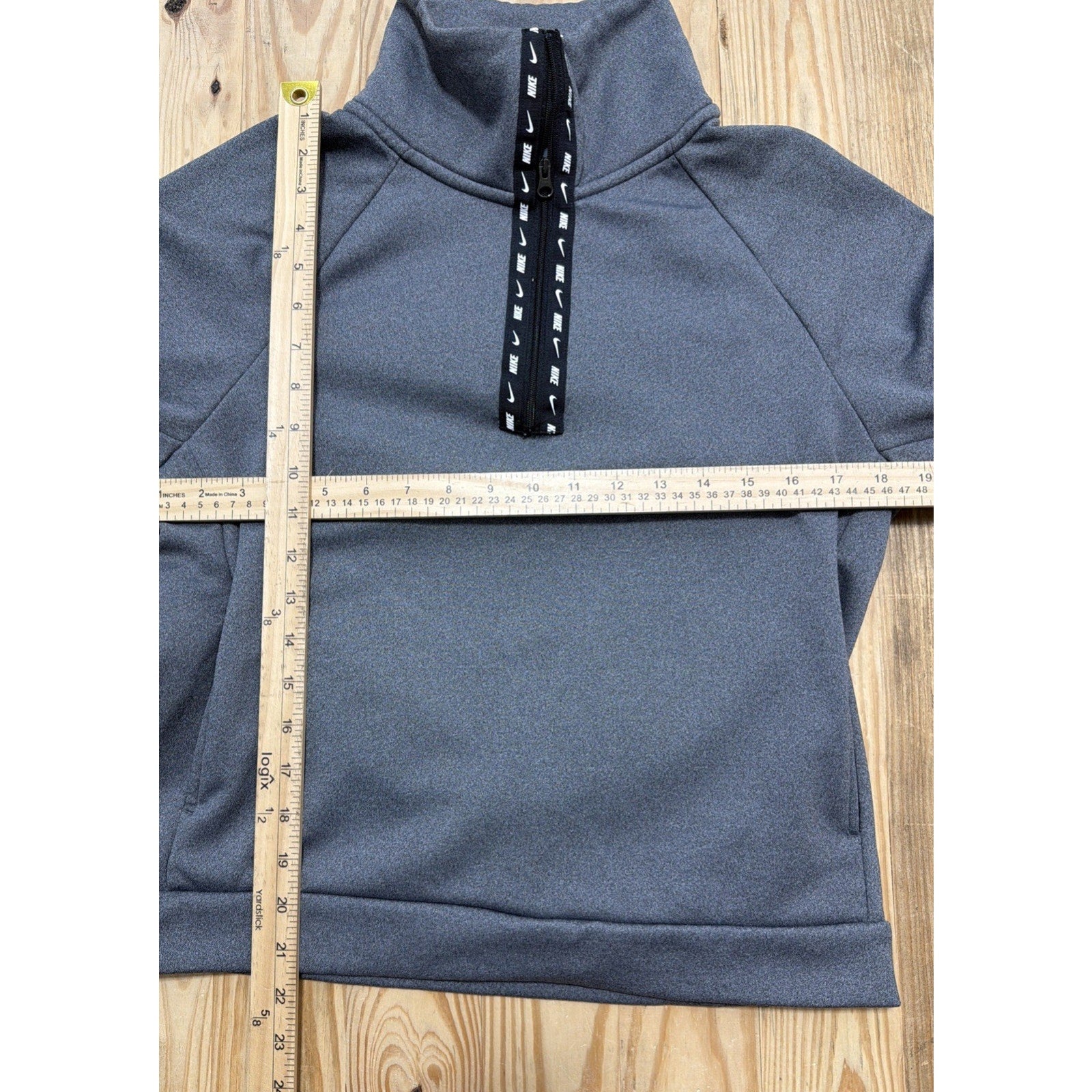Nike Womens Quarter Zip Fleece Sweatshirt Size XS Gray Excellent