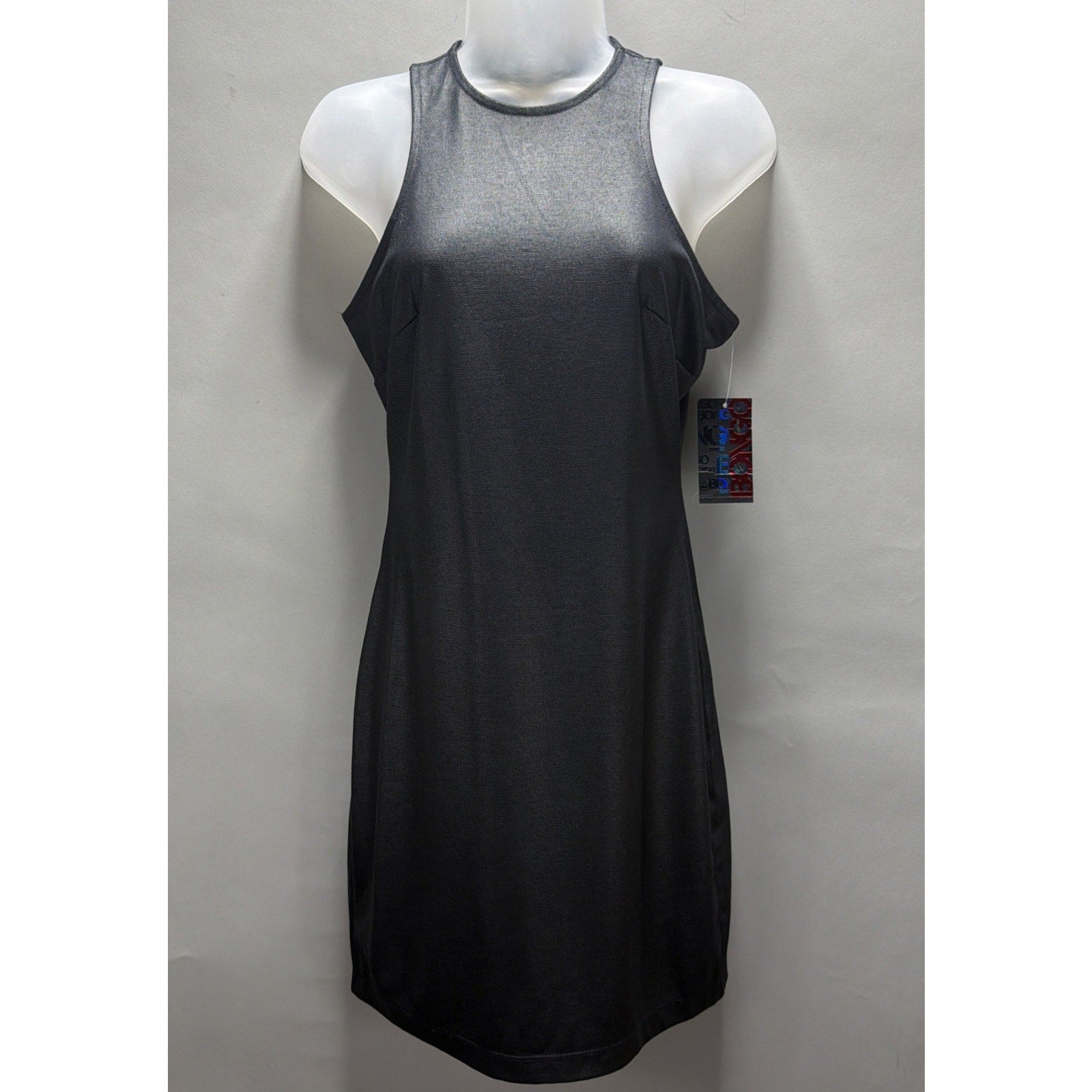 Vintage (Sears) Bongo Coated Knit Mini Dress Black Onyx Size Small NWT