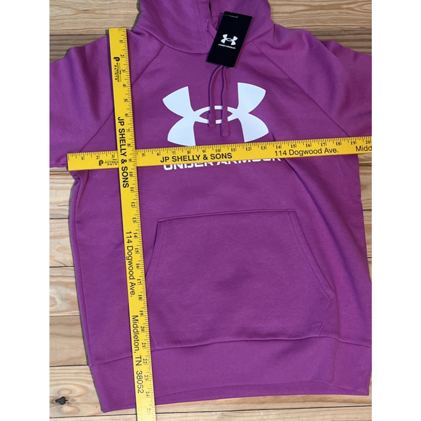 NWT Under Armour UA Rival Fleece Big Logo Pink Hoodie Size Small Active Fall