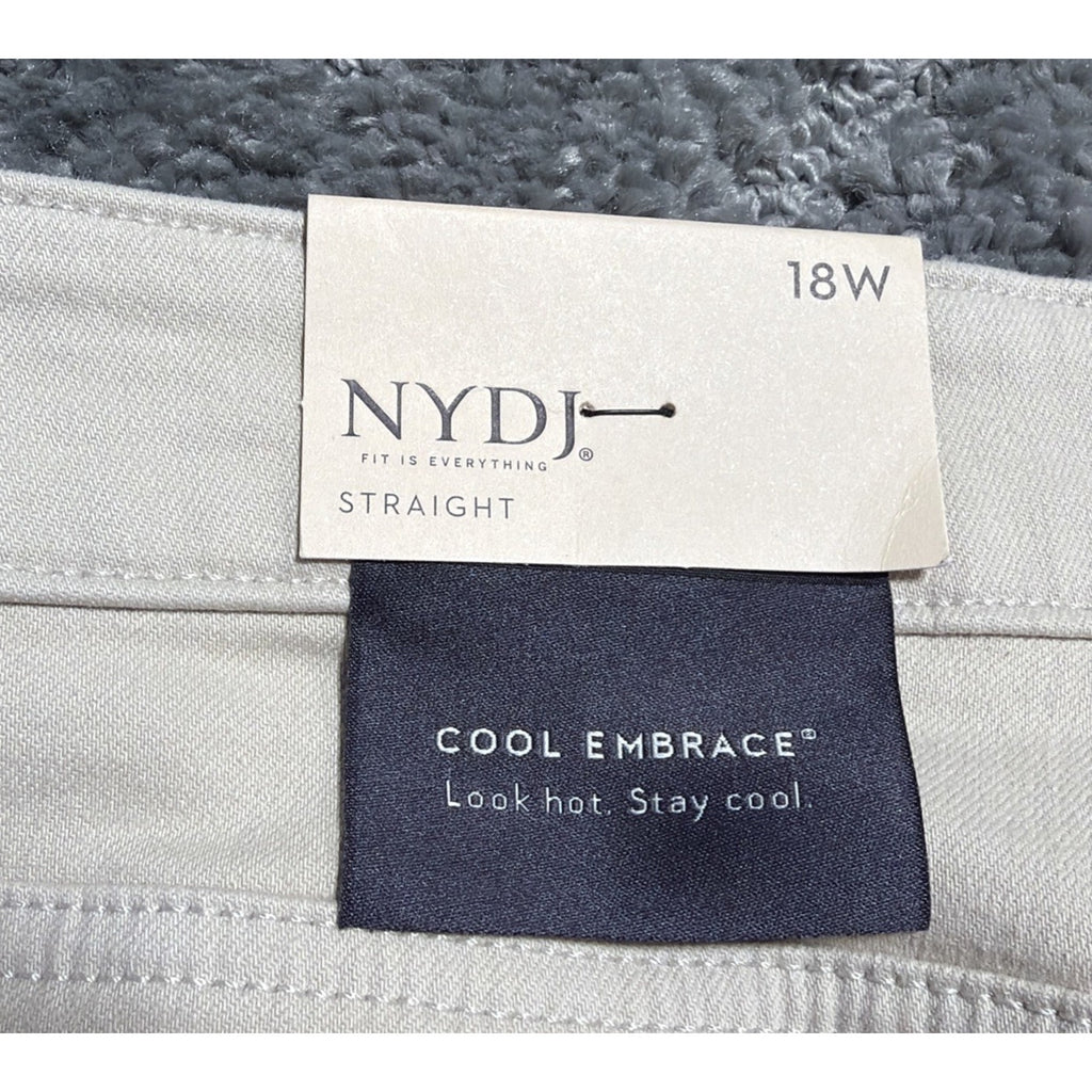 NYDJ Marilyn Straight Crop Jeans , 18W , Feather