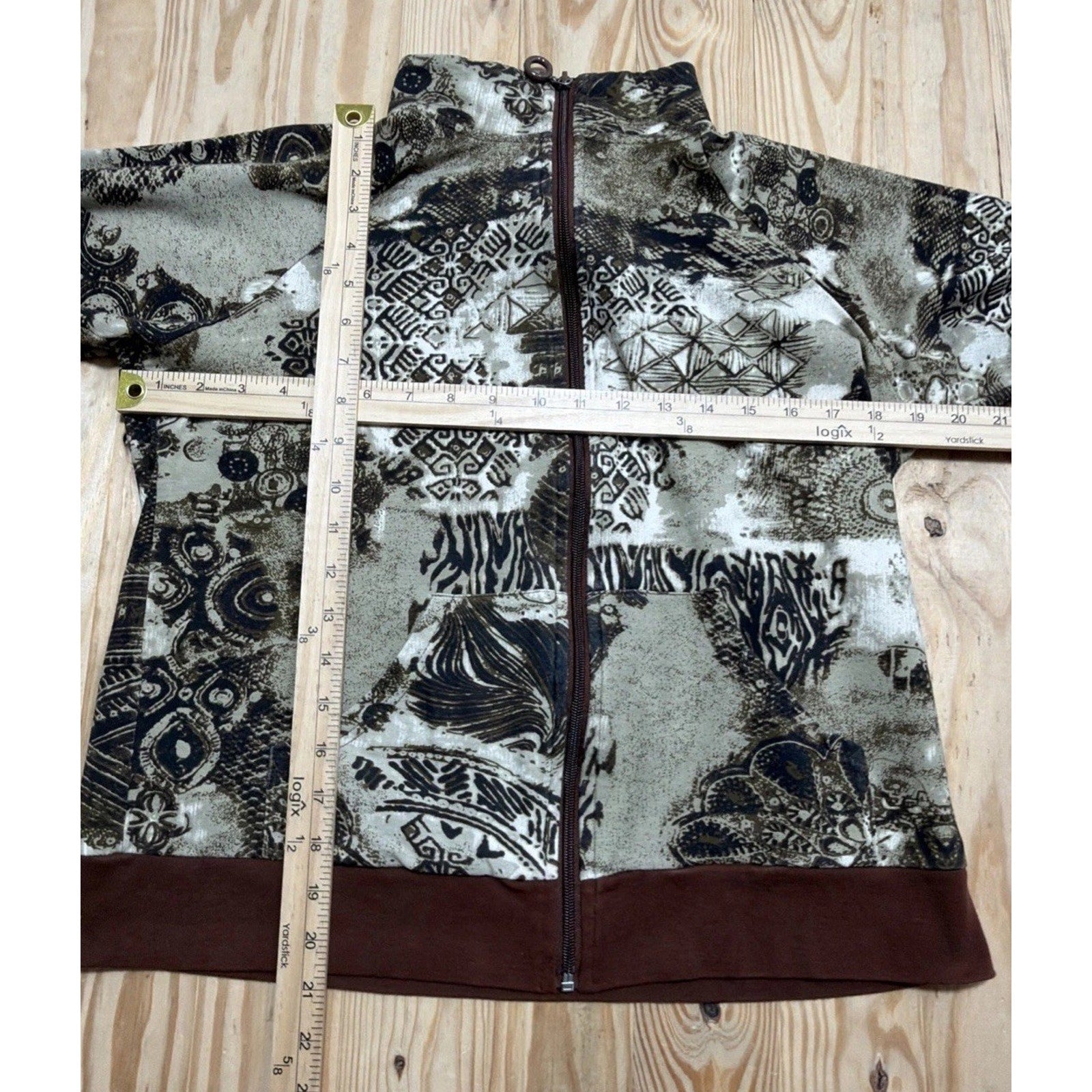 Y2k Onque Casual Jacket Size M Multi Print Boho