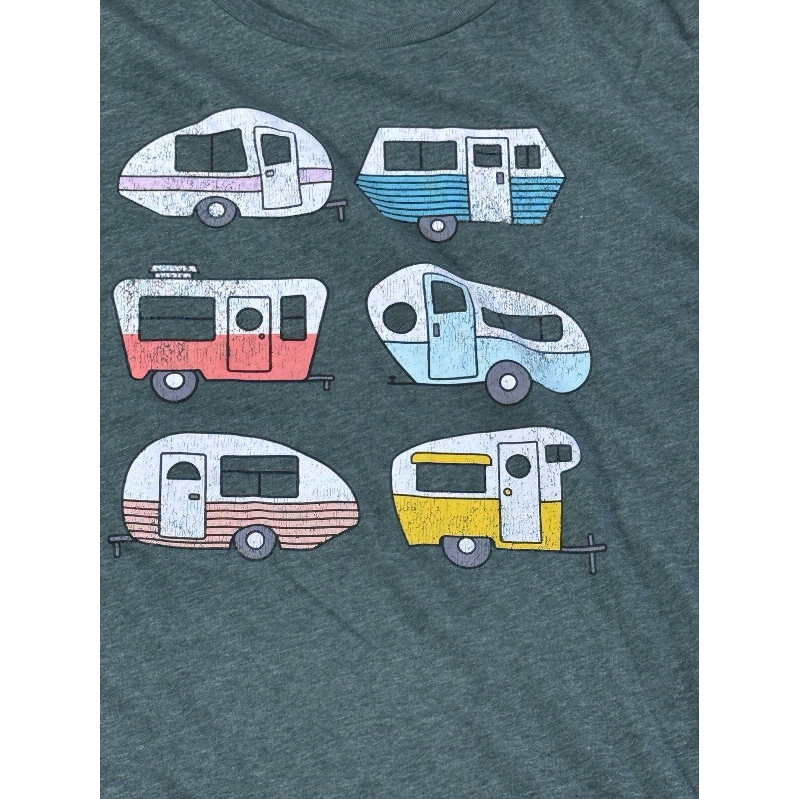 Camping Enthusiasts Women’s 2XL T-Shirt Green Campers Instant Message