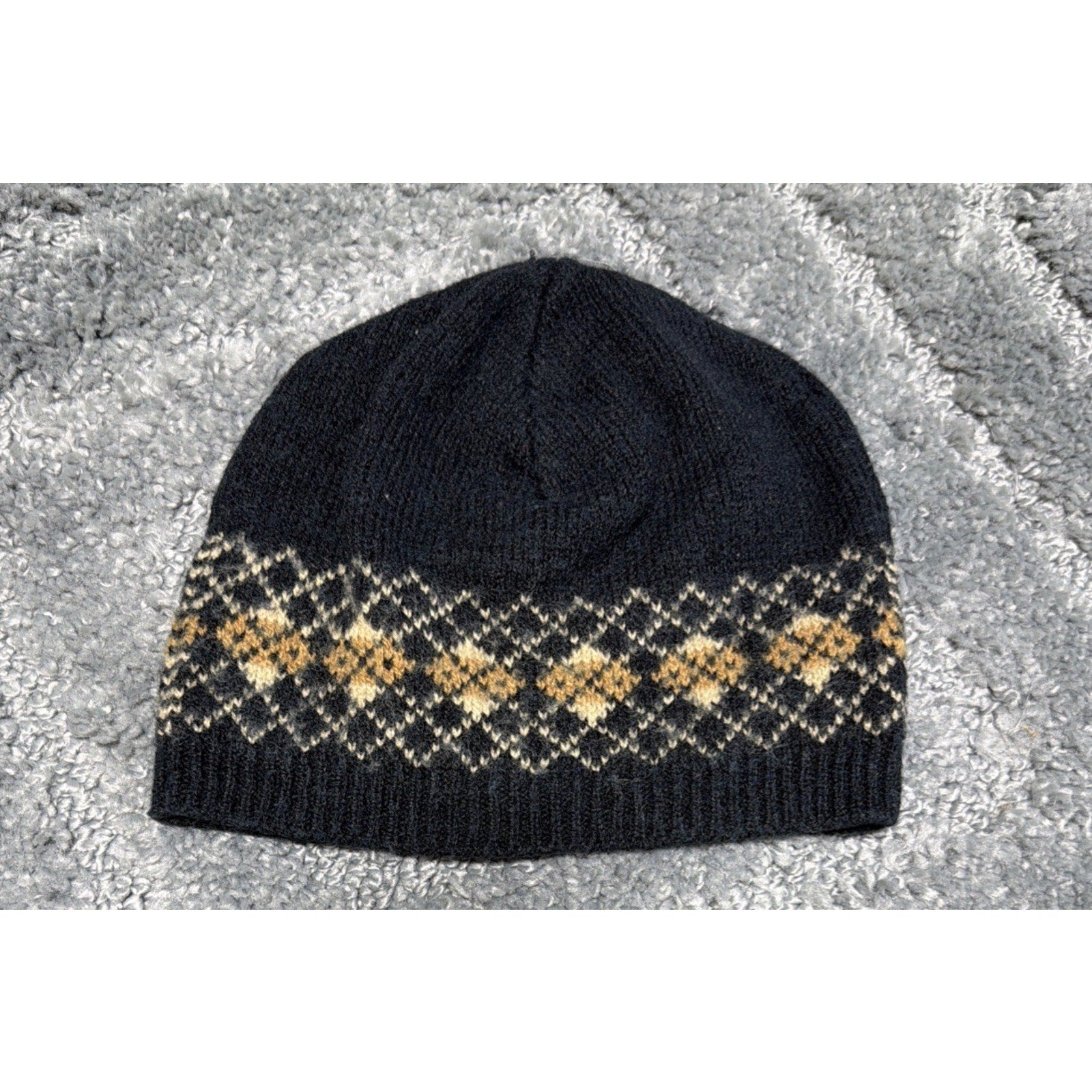 Vintage MODA INTERNATIONAL Wool Beanie Medium Black/ Multicolored