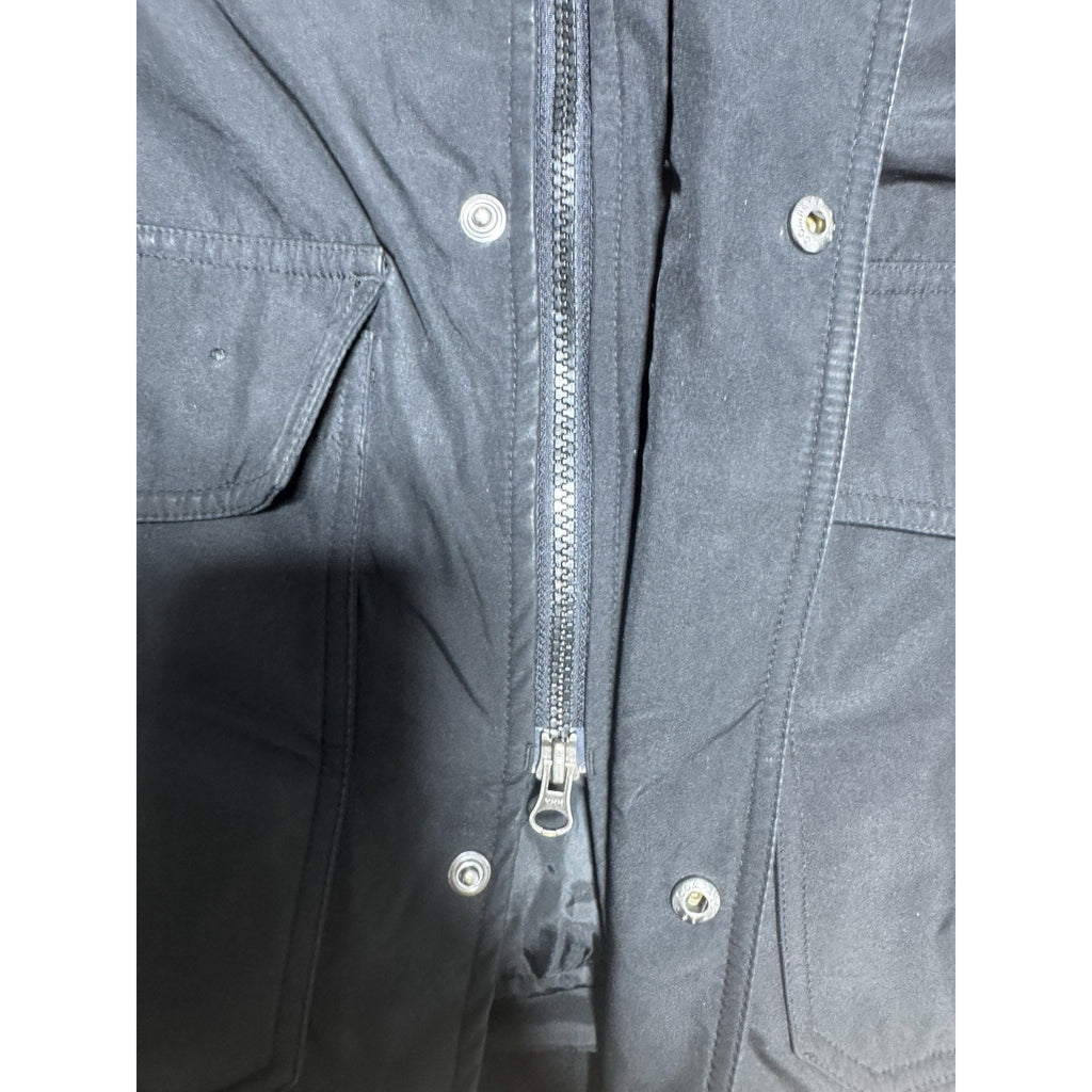 Structure Mens L Black Utility Field Jacket Full Zip Snap Pockets Insulated Coat
