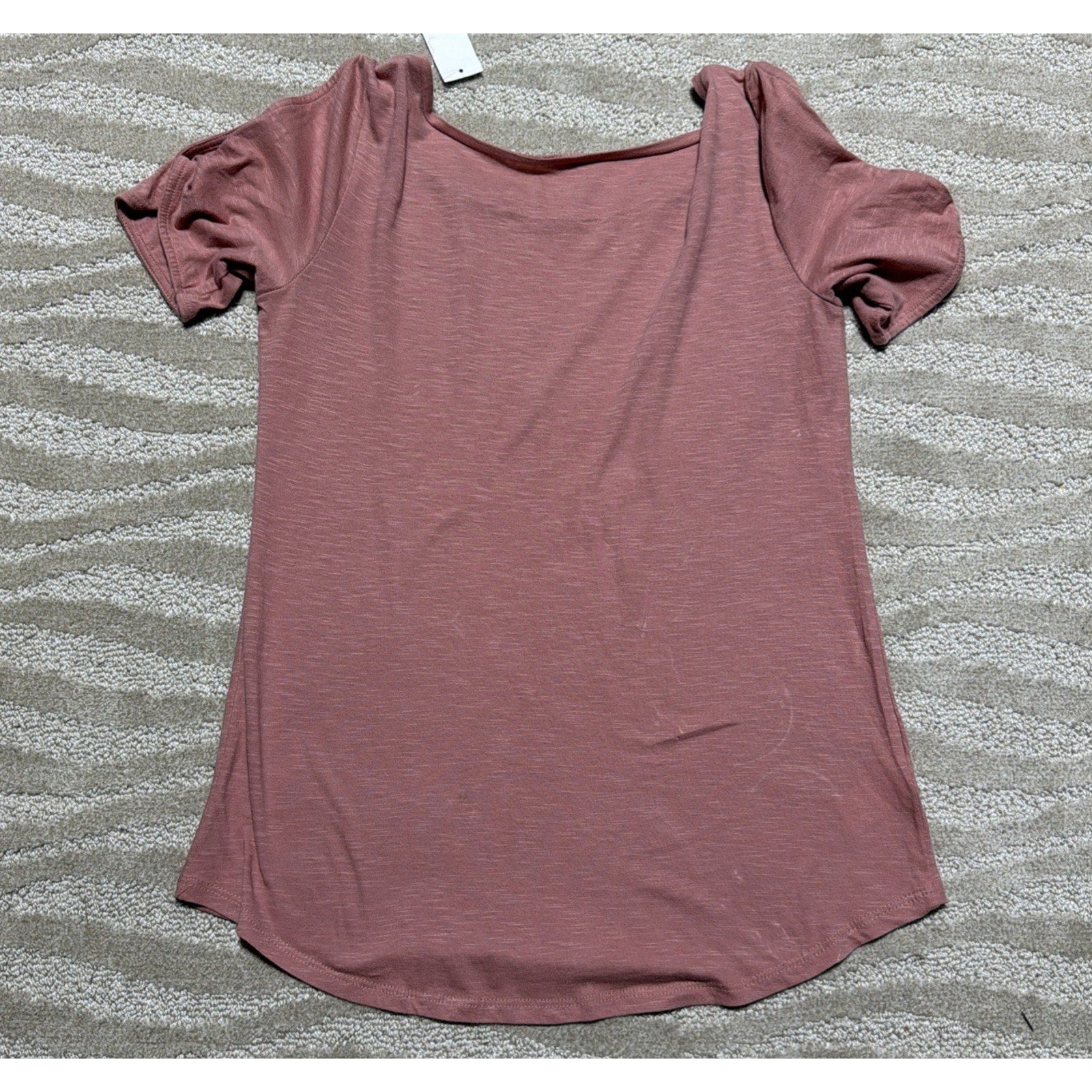 ANN TAYLOR Factory Women’s Pink Detail Knot Short Sleeve Top Size XS NWT