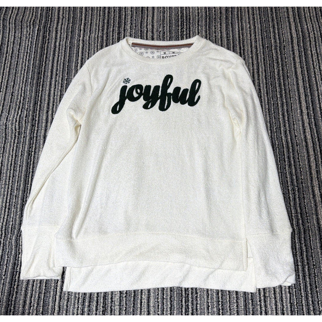 Royce Brand Women's M Holiday Ivory Joyful Drop Tail Super Soft Sweatshirt NWT