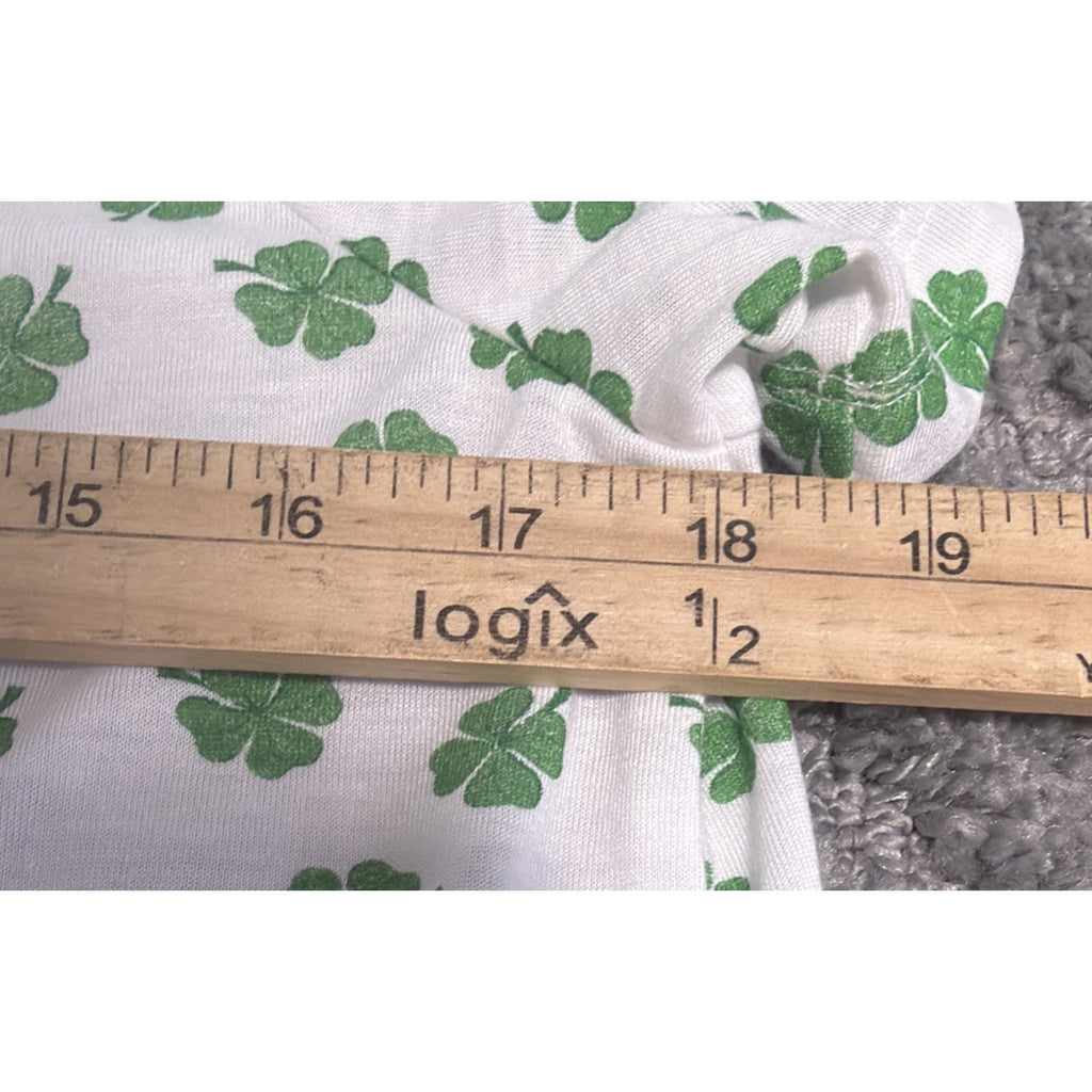 Grayson Threads Women's Lucky Charm Print All Over Green Shamrock Shirt L New