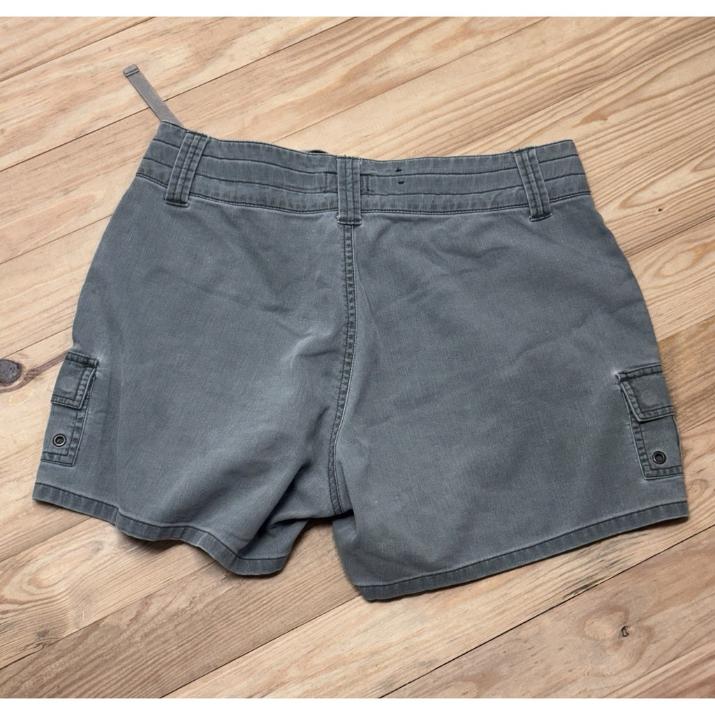 Lee Riders Womens Green Gray Flat Front Mid Rise Shorts Women’s Size 8/10