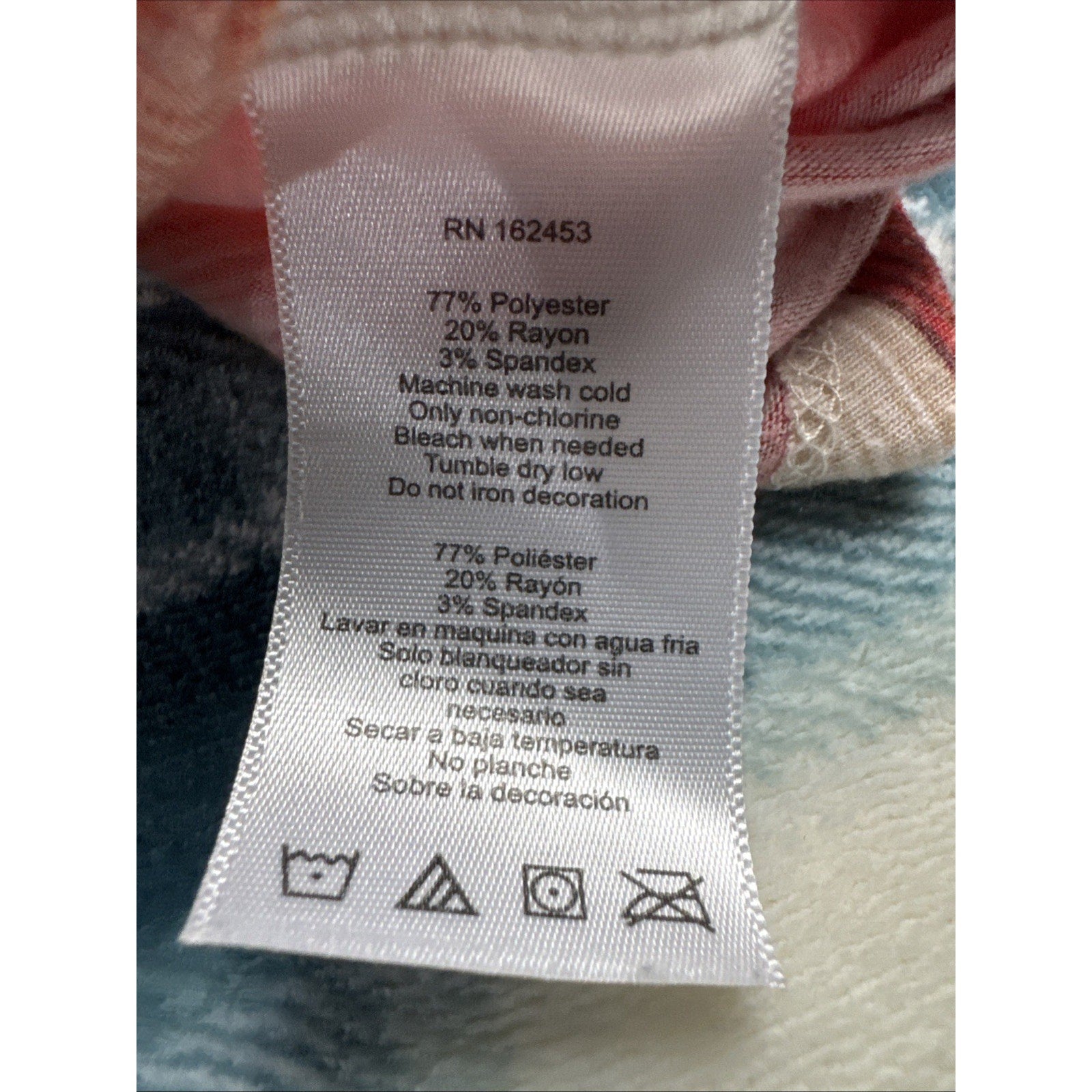Vintage Rose Top Size Medium Chevron Print Pink Orange Mauve Pullover Buttons