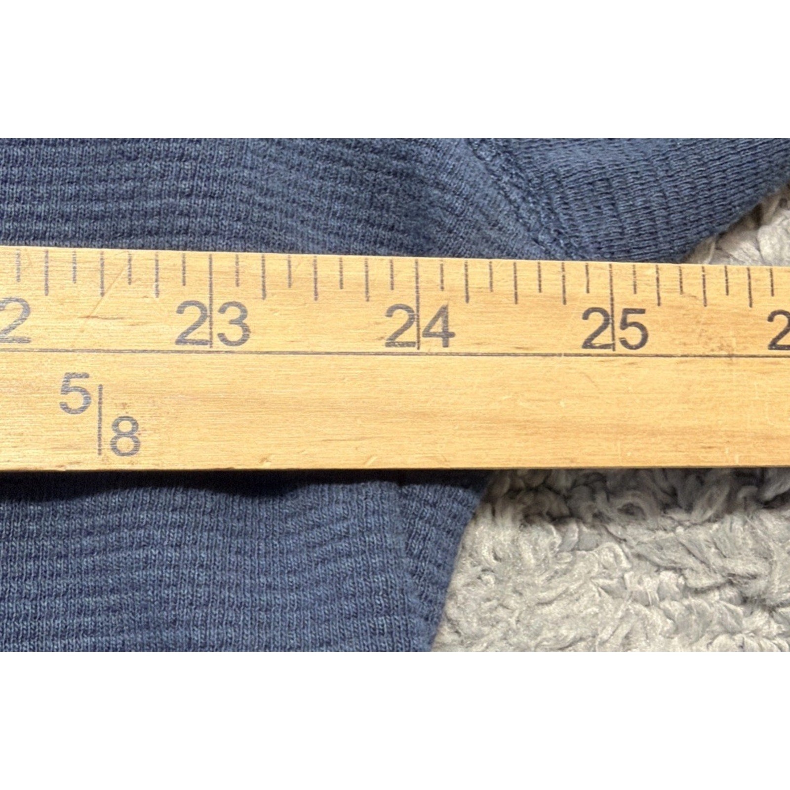 Carhartt Shirt Mens Large Tall Navy Relaxed Fit 1/4 Zip Thermal Waffle Knit