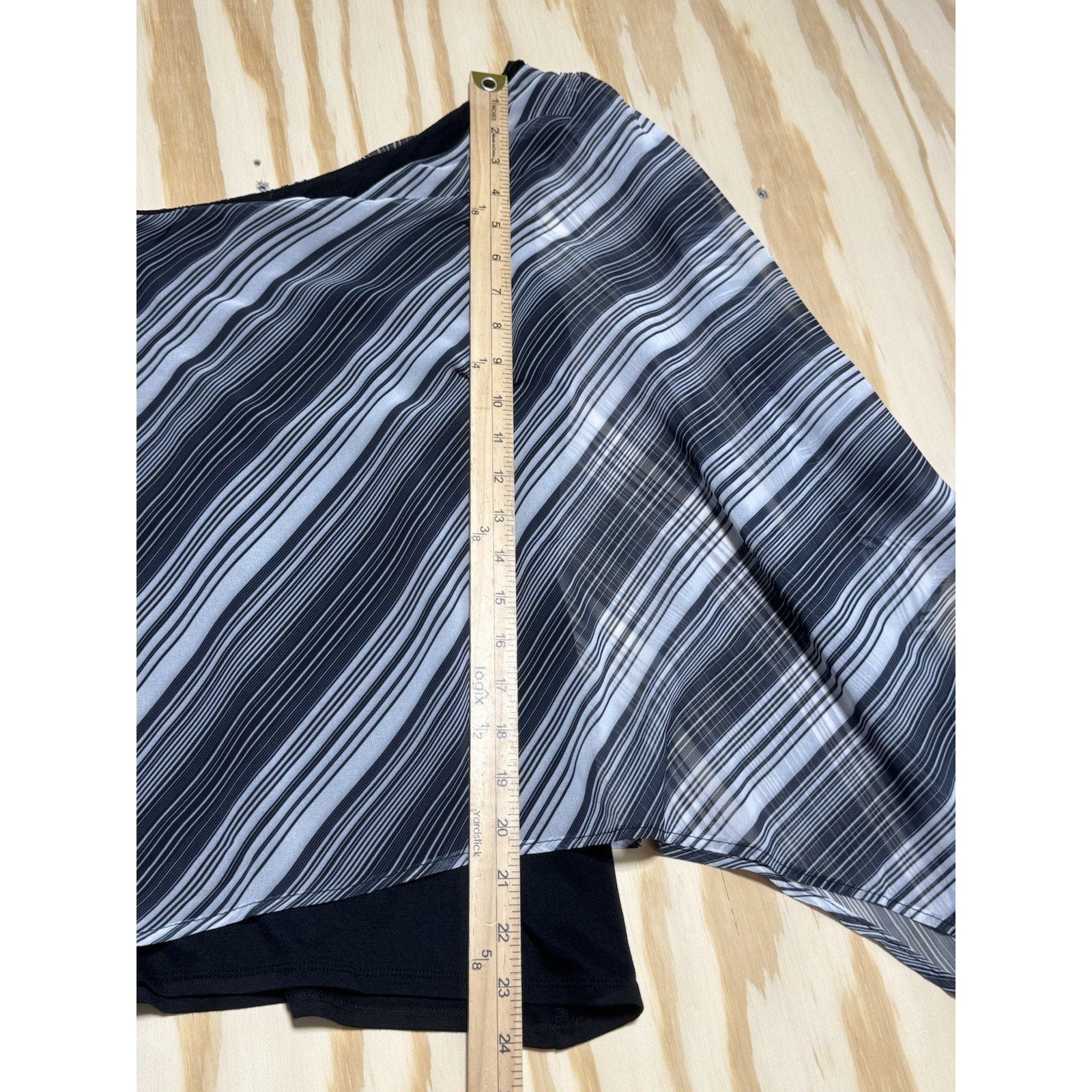 Sweet Pea One Shoulder Top M Black White Stripe Asymmetrical Draped Blouse