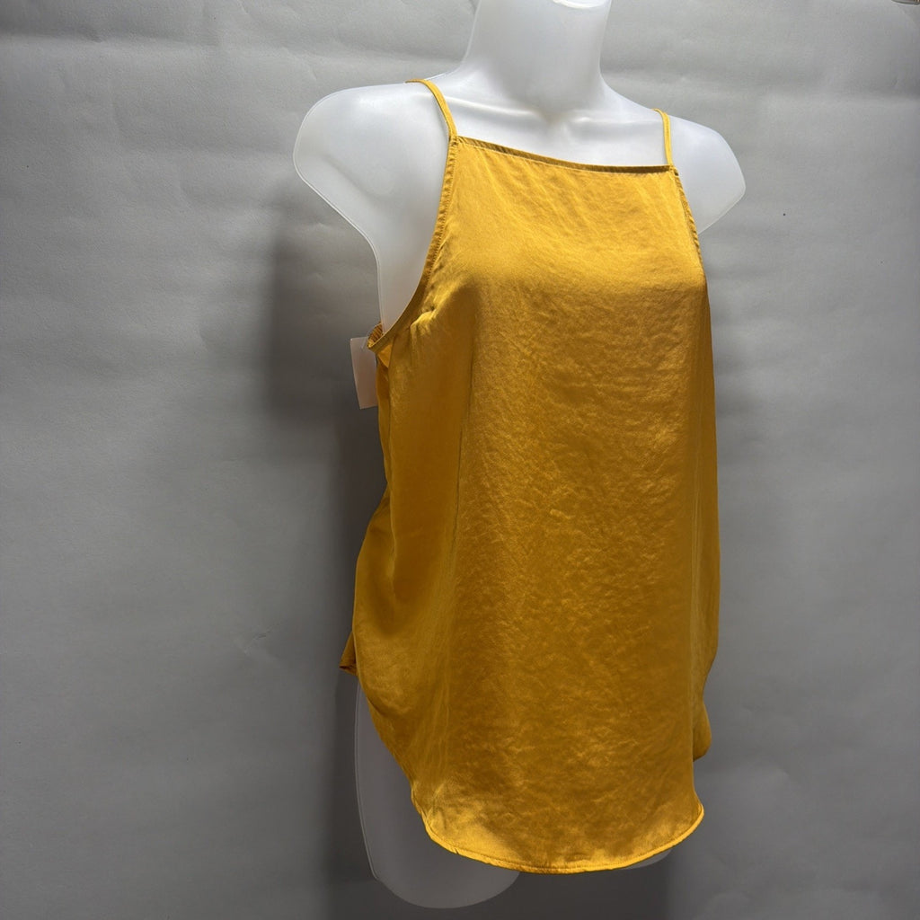 Ann Taylor Loft Spaghetti Strap Satin Tank Top Yellow /Gold Size Small NWT